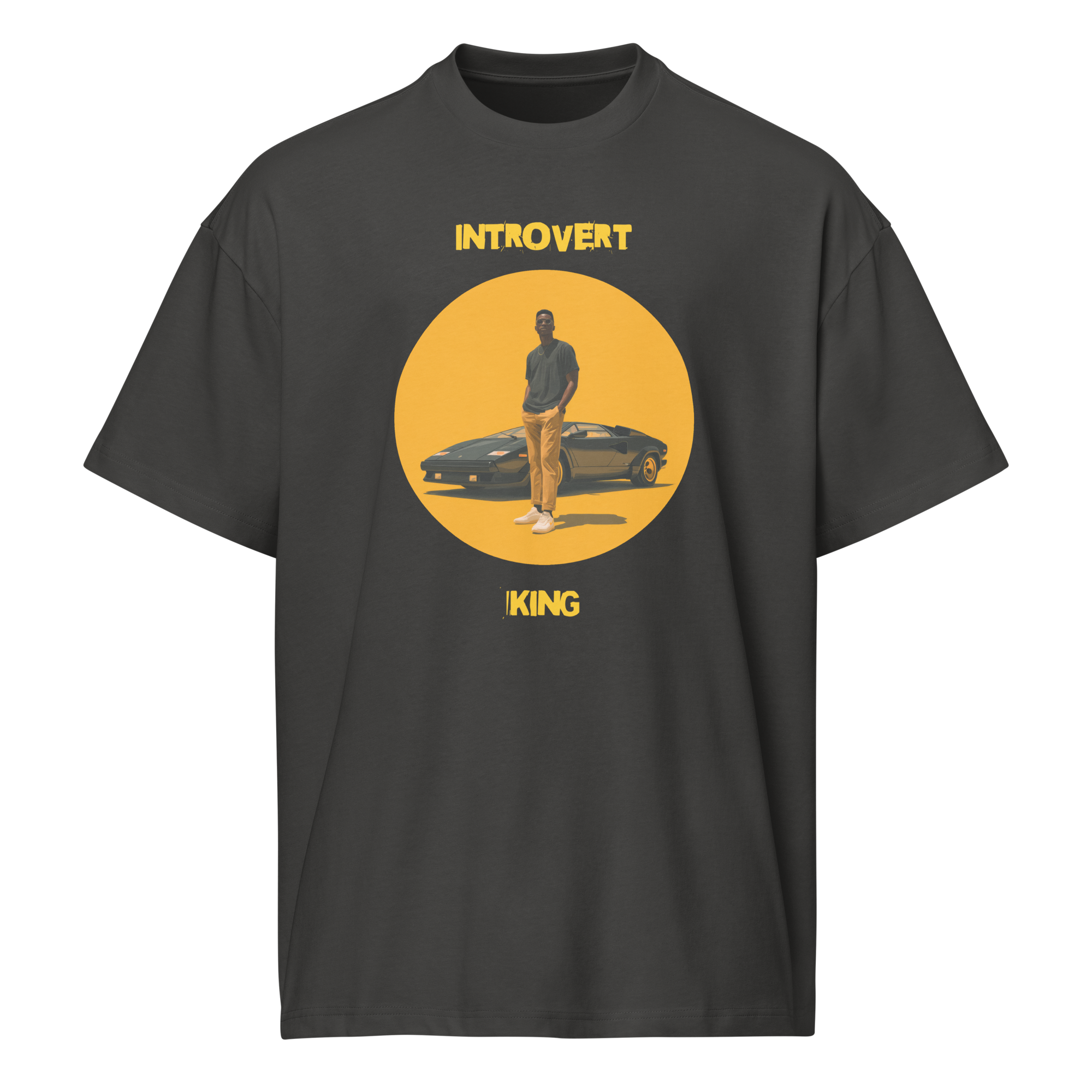 Xantho Philos™ Box Tee in Vintage Black for men, washed boxy T-shirt with a relaxed streetwear silhouette