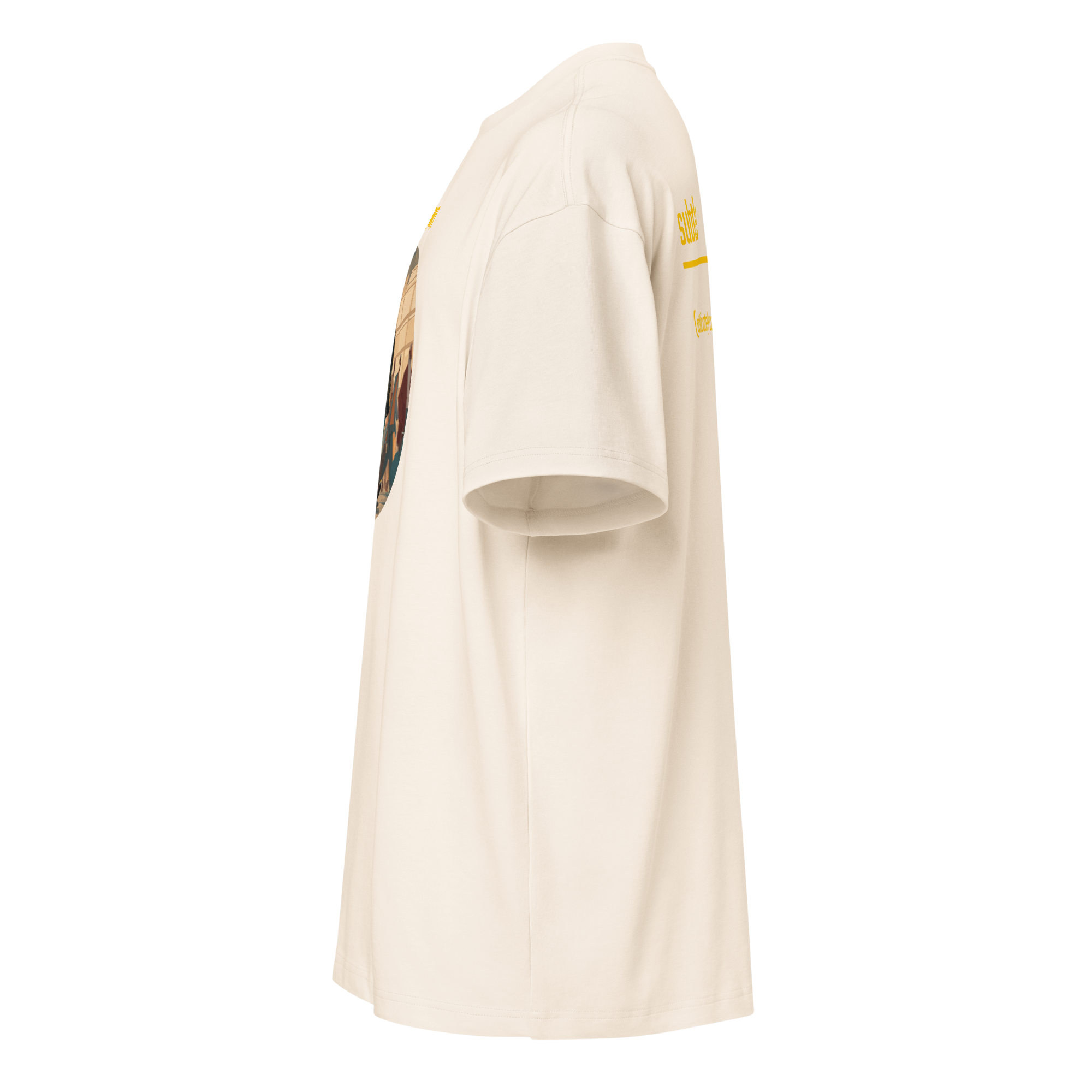 IntrovertedAlpha™ Box Tee in Vintage White for men, soft-toned box tee with a minimalist oversized fit