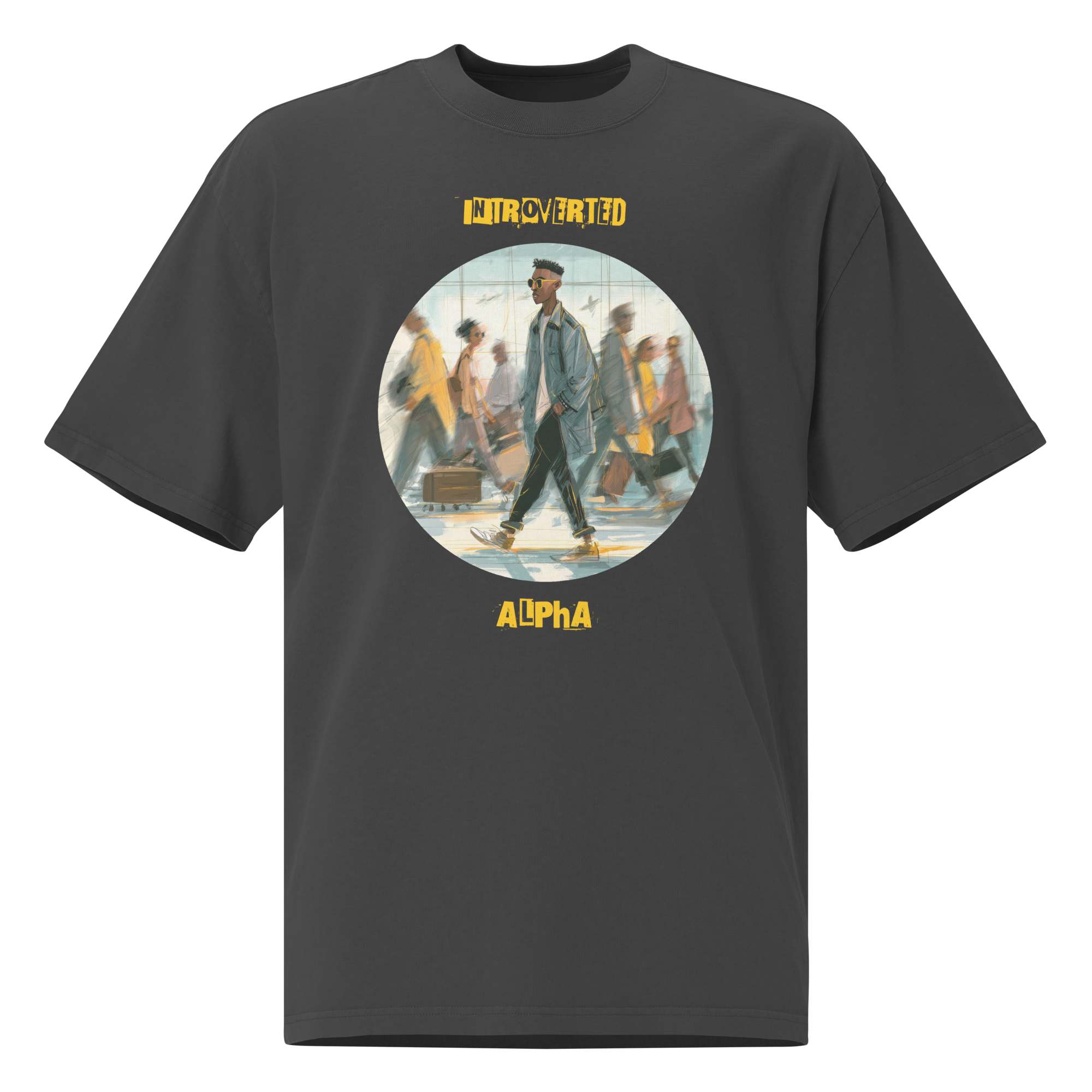 Xantho Philos™ Oversized Faded T-Shirt in Faded Black for men, vintage-wash streetwear with a relaxed oversized fit