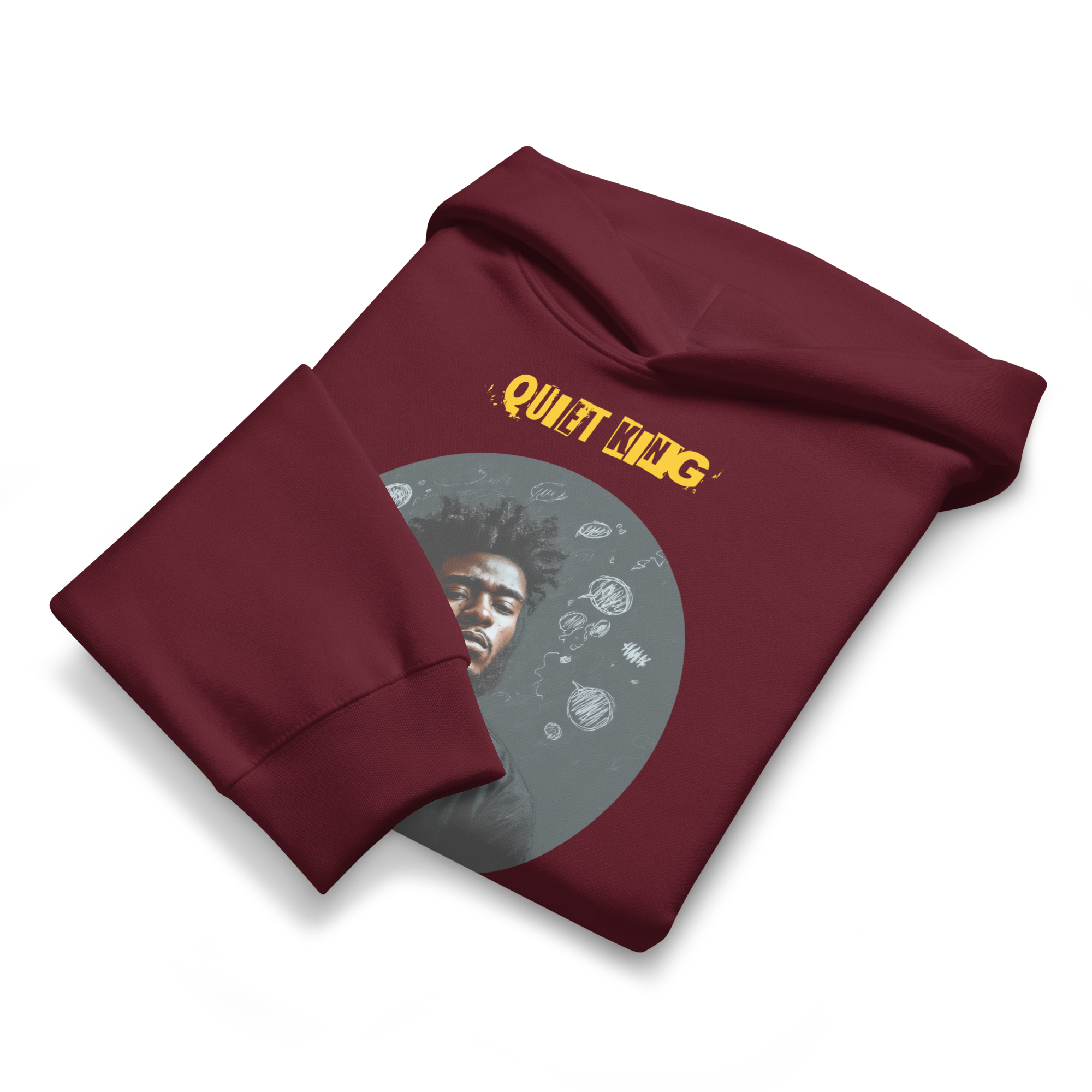 IntrovertedAlpha™ Oversized Hoodie in Maroon for men, premium oversized hoodie with heavyweight comfort