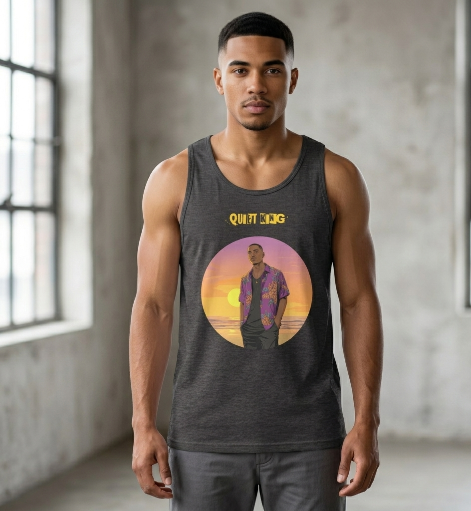IntrovertedAlpha™ Tank Top in Charcoal Heather for men, soft-blend tank top with a clean everyday fit