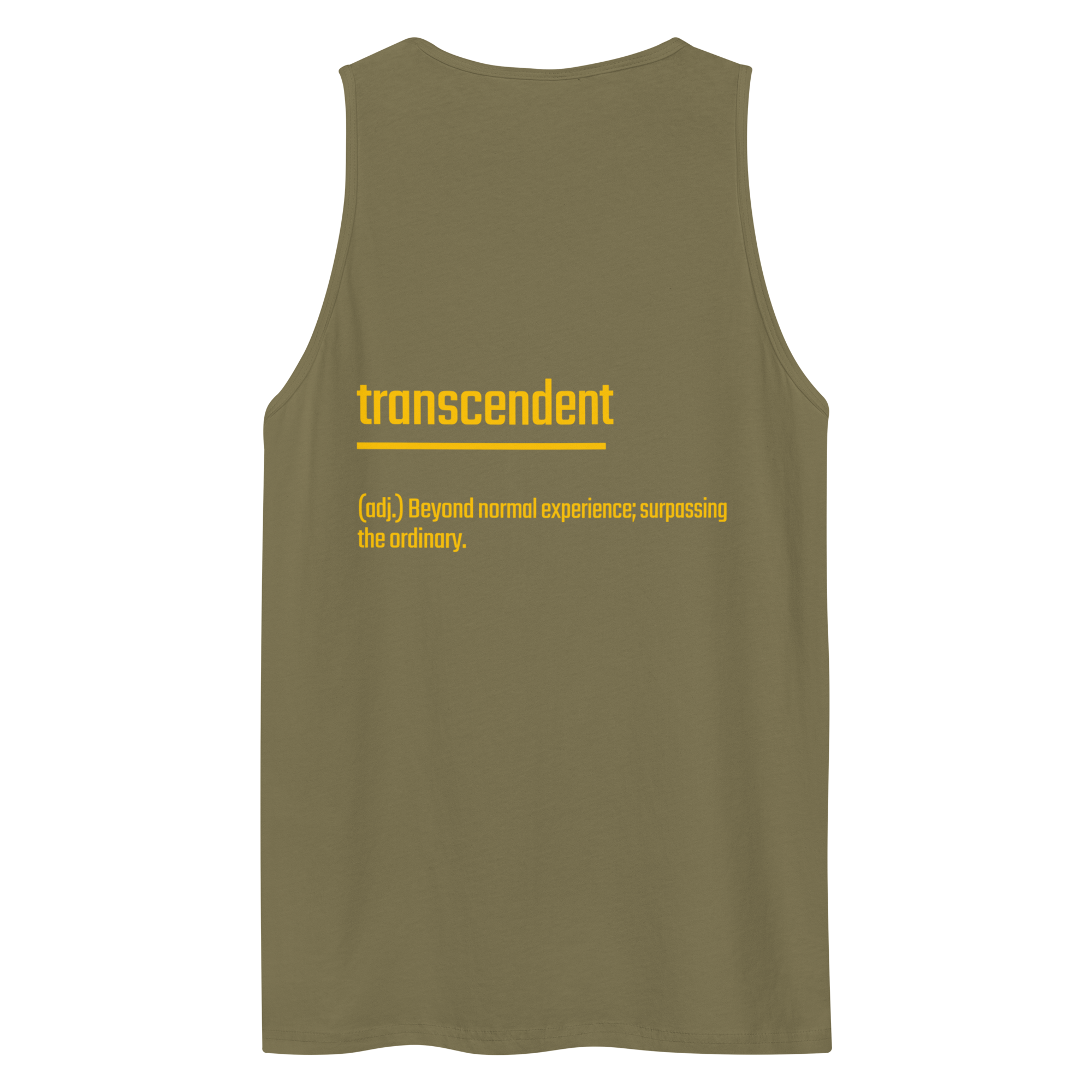 IntrovertedAlpha™ Tank Top in Military Green for men, athletic streetwear tank with a grounded utilitarian tone