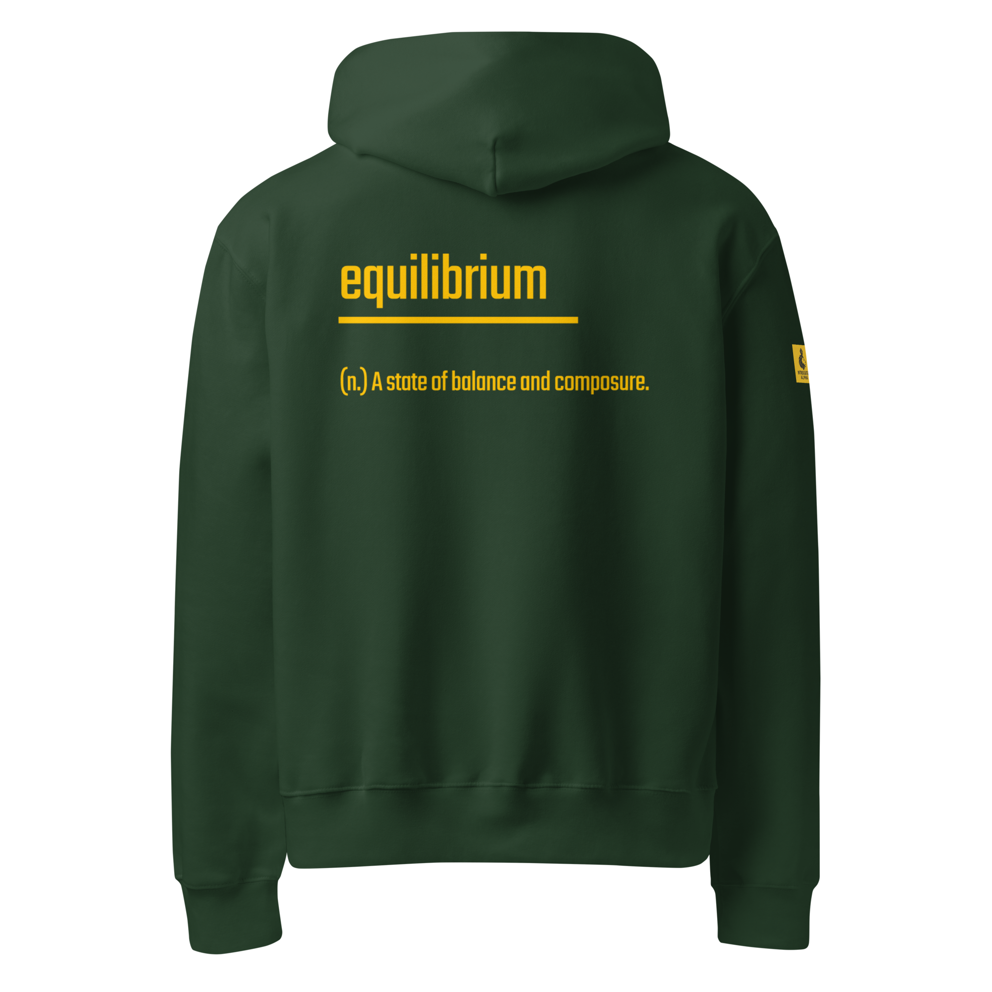 IntrovertedAlpha™ Oversized Hoodie in Forest for men, elevated everyday streetwear with a relaxed oversized fit