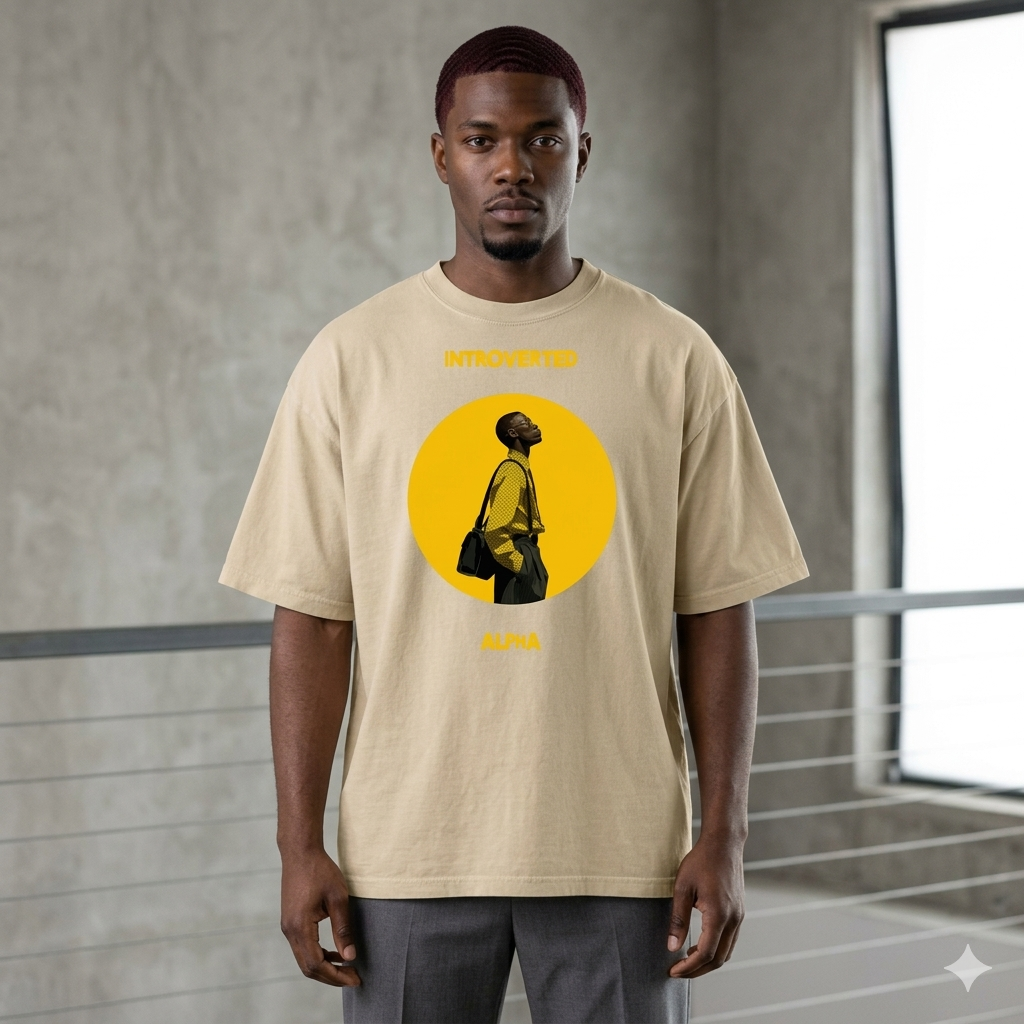 Xantho Philos™ Oversized Faded T-Shirt in Faded Khaki for men, neutral oversized T-shirt with casual streetwear style