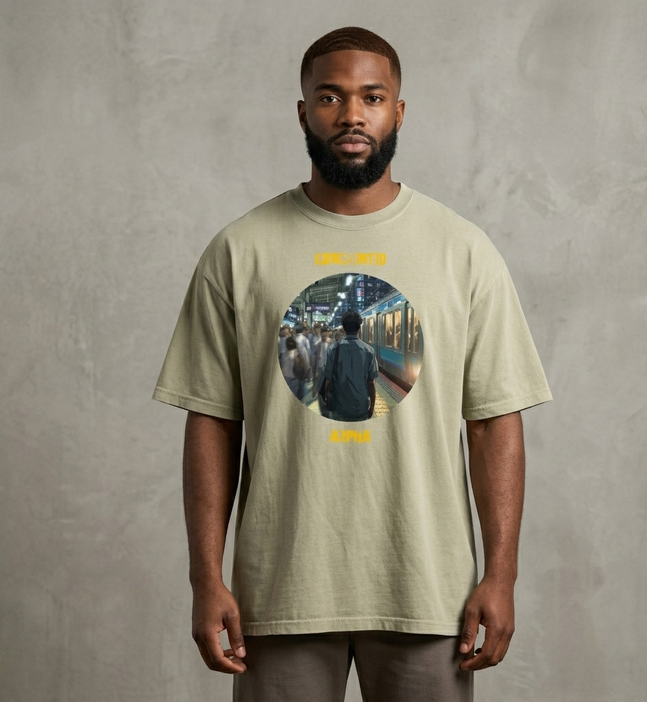 IntrovertedAlpha™ Oversized Faded T-Shirt in Faded Eucalyptus for men, washed green oversized T-shirt with premium casual style