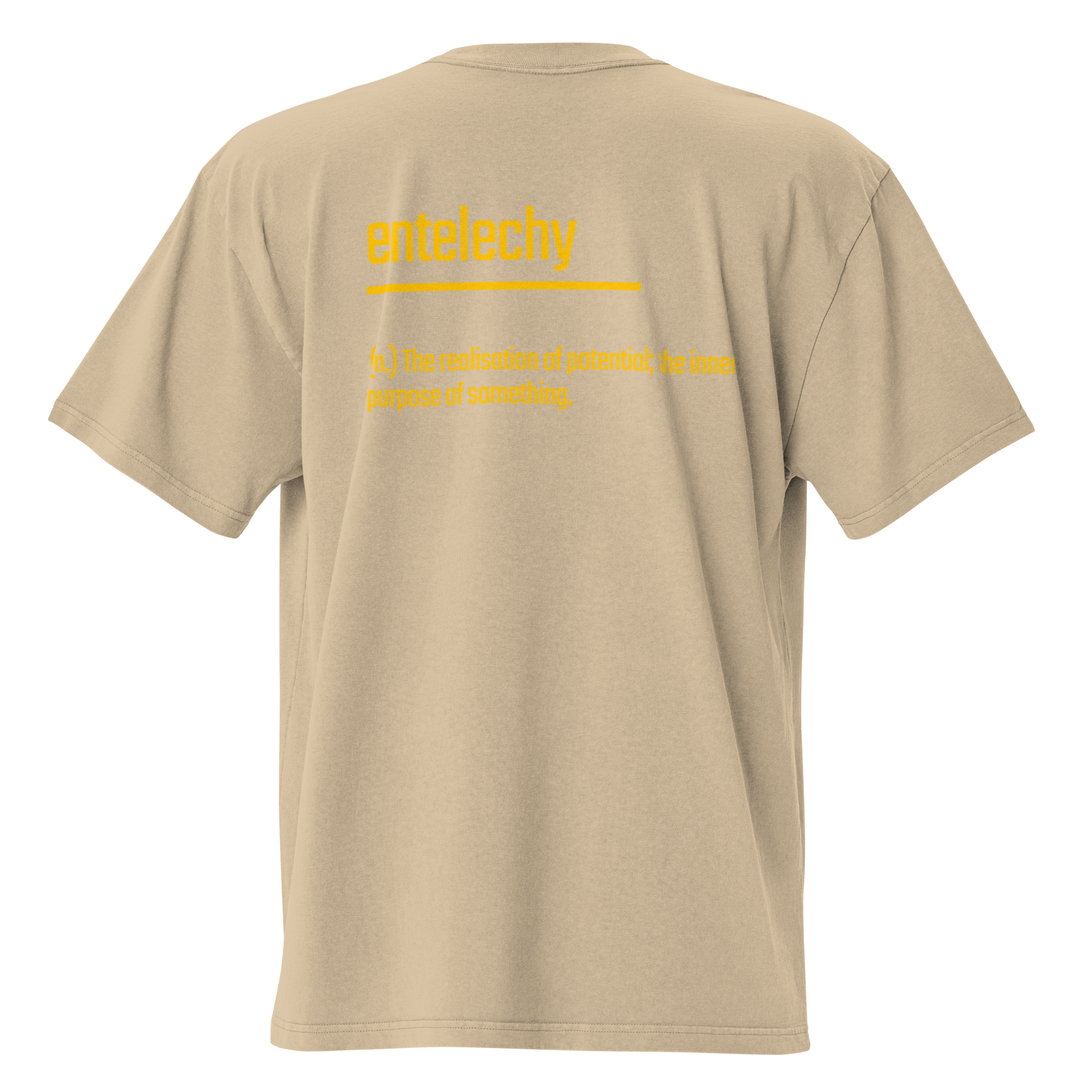 IntrovertedAlpha™ Oversized Faded T-Shirt in Faded Khaki for men, neutral oversized T-shirt with casual streetwear style