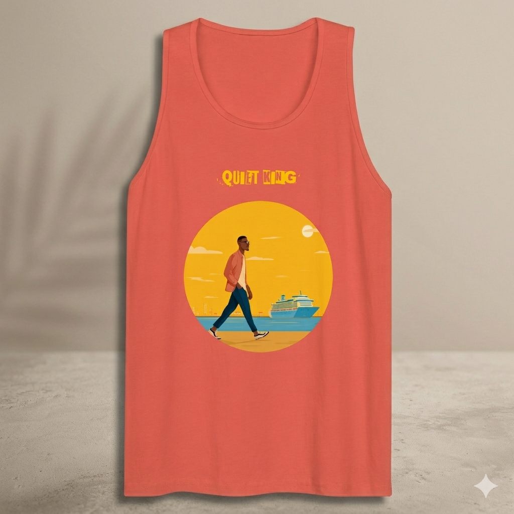 Xantho Philos™ Tank Top in Coral for men, lightweight summer tank top with a vibrant casual tone