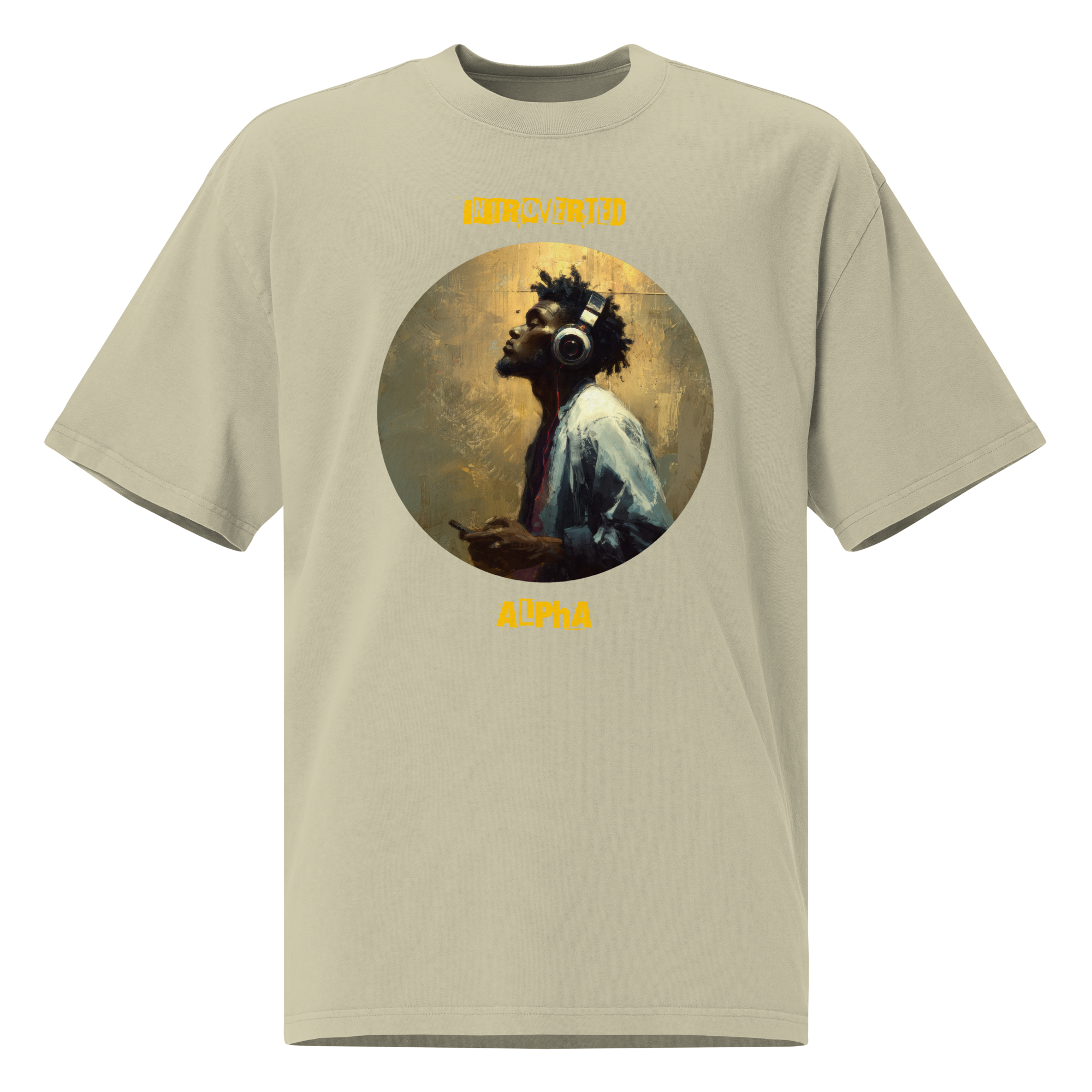 IntrovertedAlpha™ Oversized Faded T-Shirt in Faded Eucalyptus for men, washed green oversized T-shirt with premium casual style