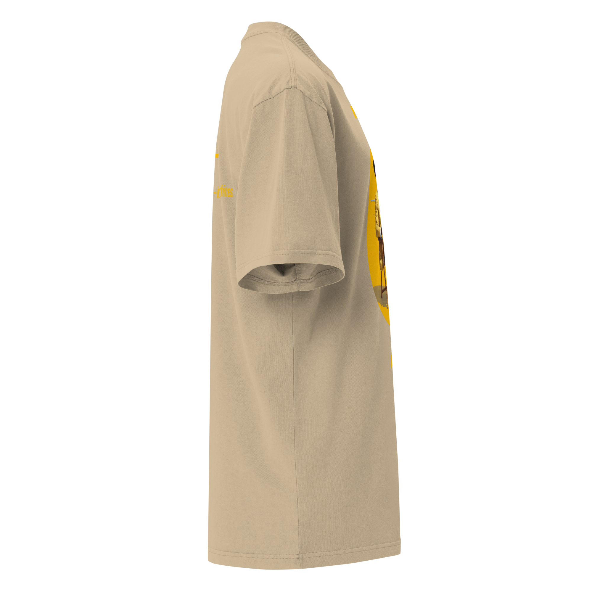 Xantho Philos™ Oversized Faded T-Shirt in Faded Khaki for men, neutral oversized T-shirt with casual streetwear style