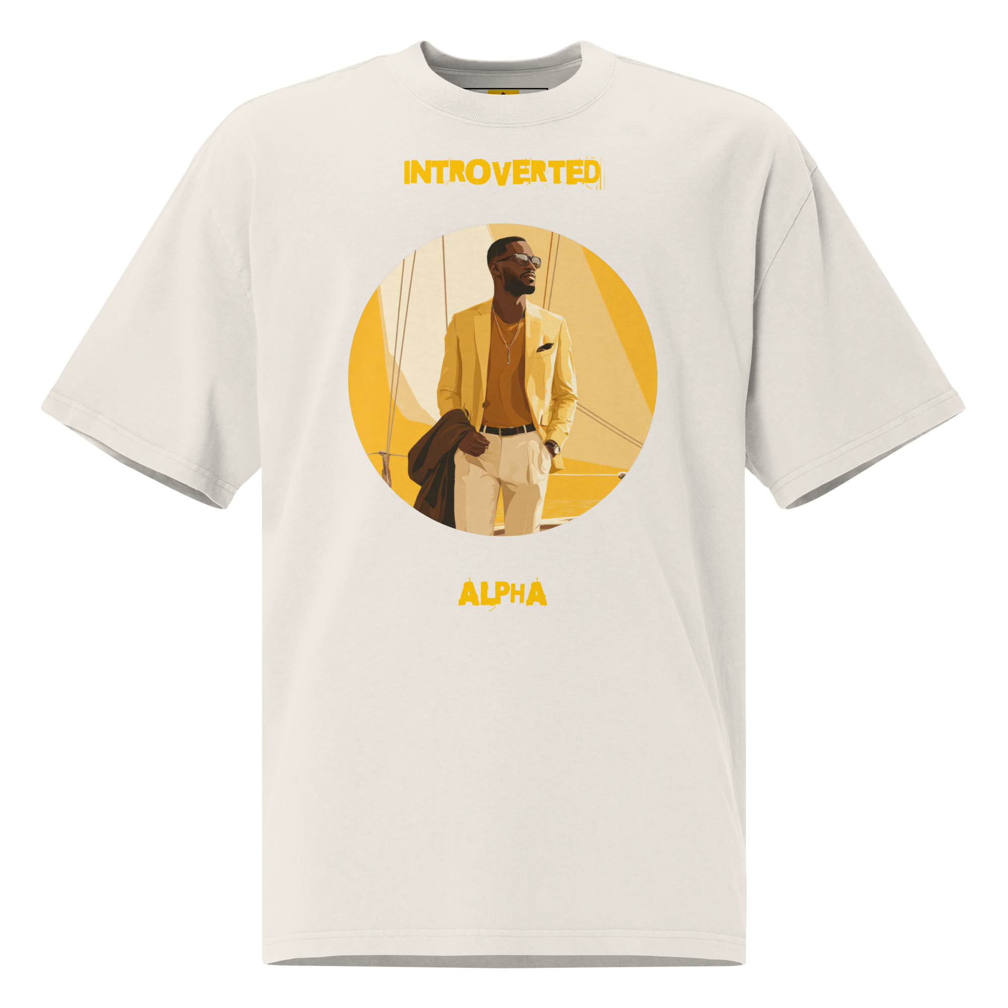 Xantho Philos™ Oversized Faded T-Shirt in Faded Bone for men, soft neutral oversized T-shirt with a minimalist streetwear feel