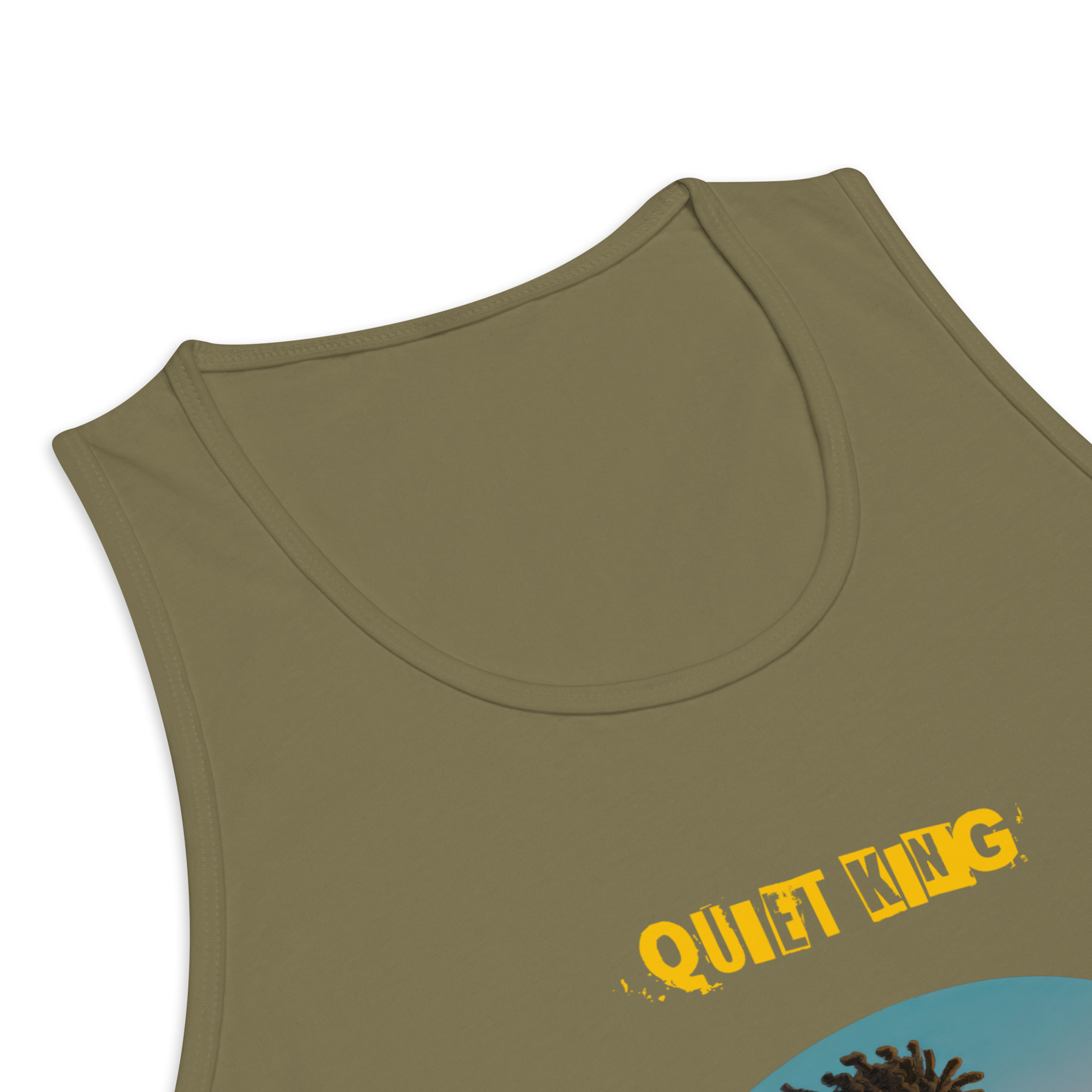 IntrovertedAlpha™ Tank Top in Military Green for men, athletic streetwear tank with a grounded utilitarian tone