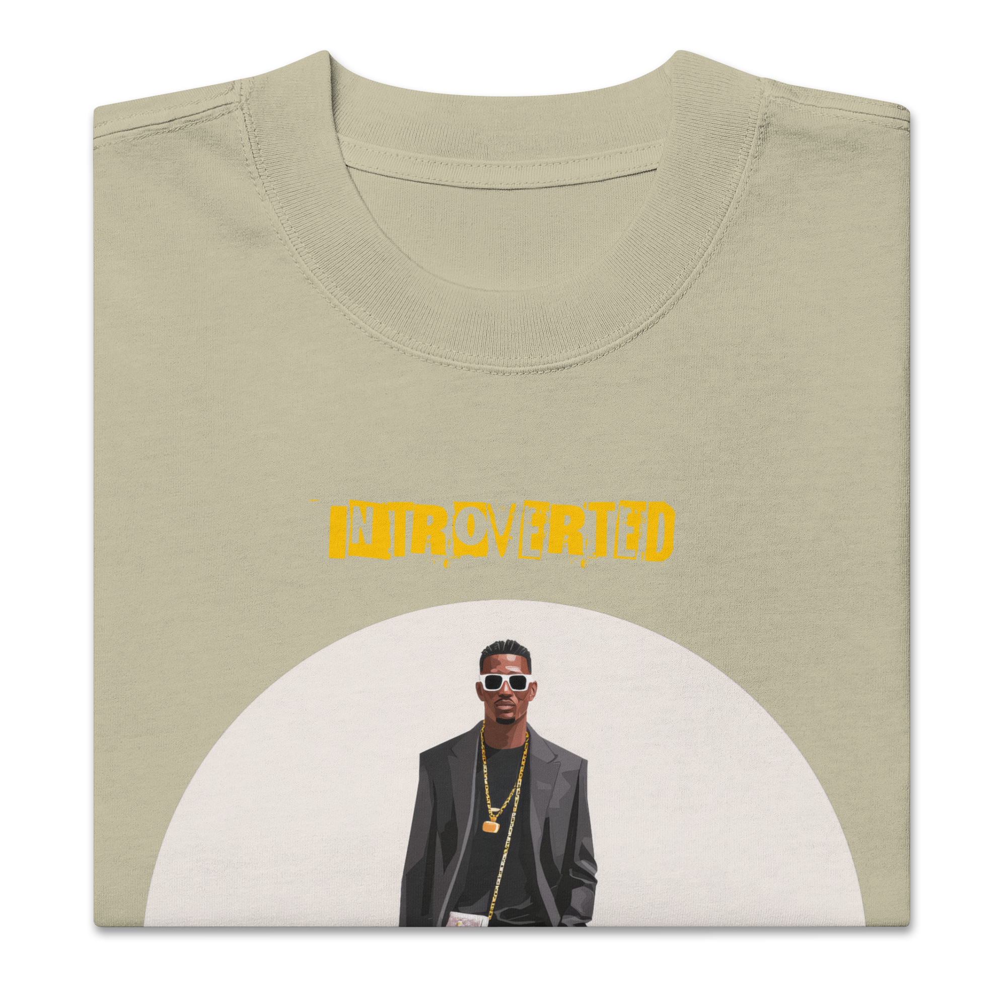 IntrovertedAlpha™ Oversized Faded T-Shirt in Faded Eucalyptus for men, washed green oversized T-shirt with premium casual style