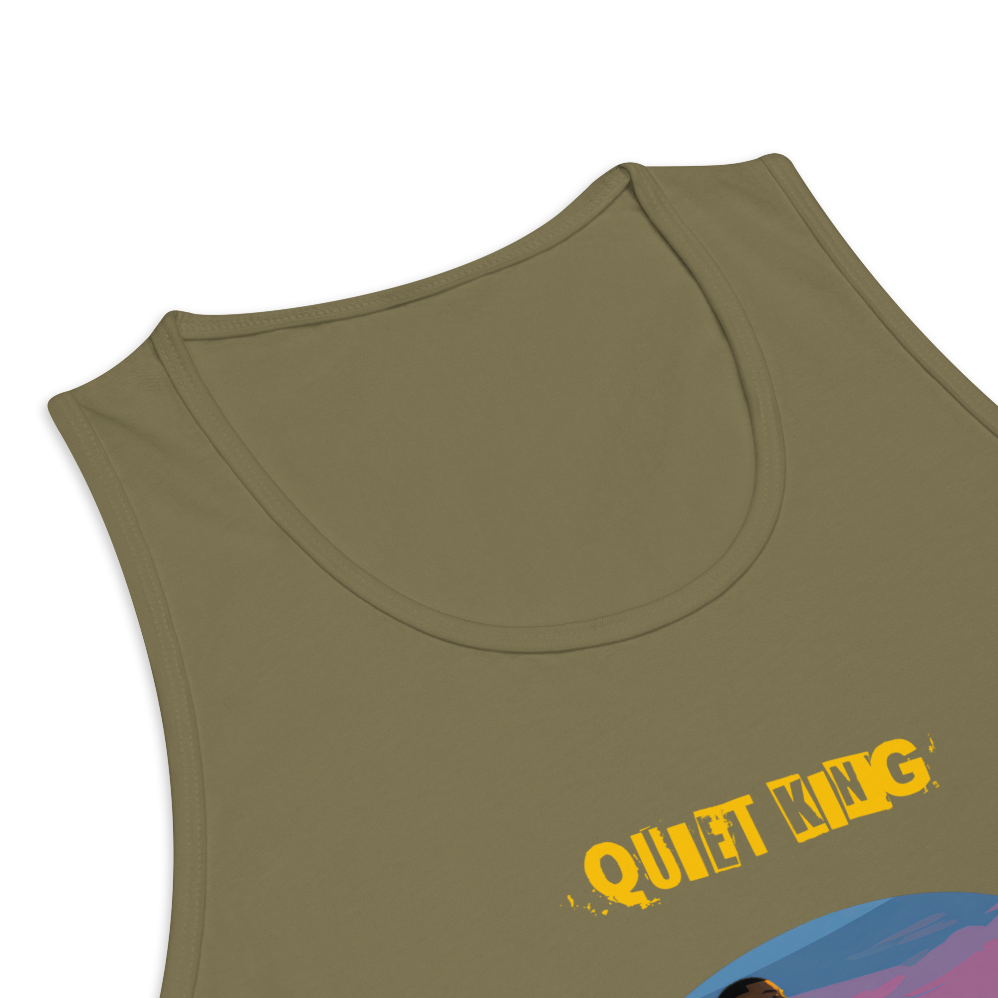 IntrovertedAlpha™ Tank Top in Military Green for men, athletic streetwear tank with a grounded utilitarian tone