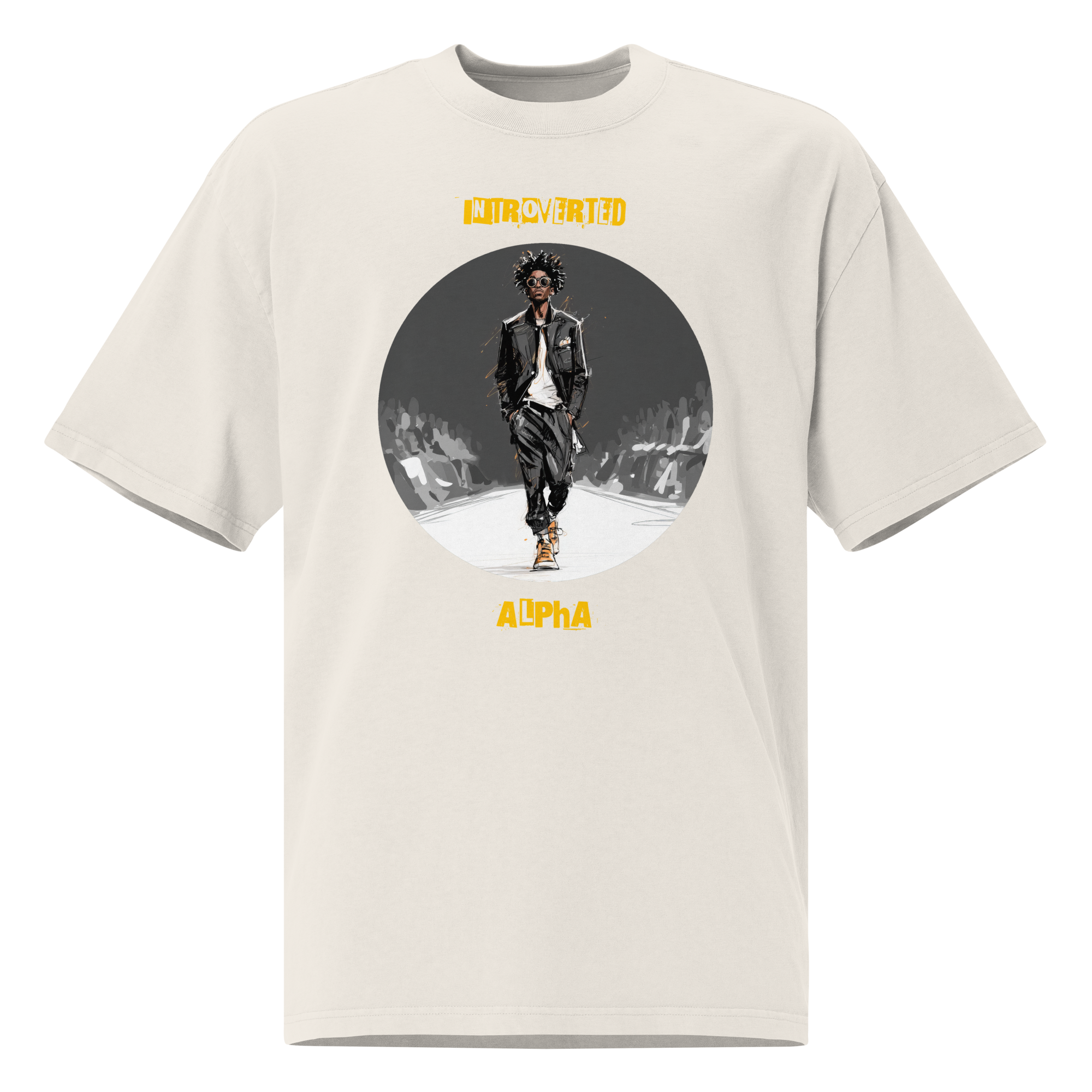 Xantho Philos™ Oversized Faded T-Shirt in Faded Bone for men, soft neutral oversized T-shirt with a minimalist streetwear feel