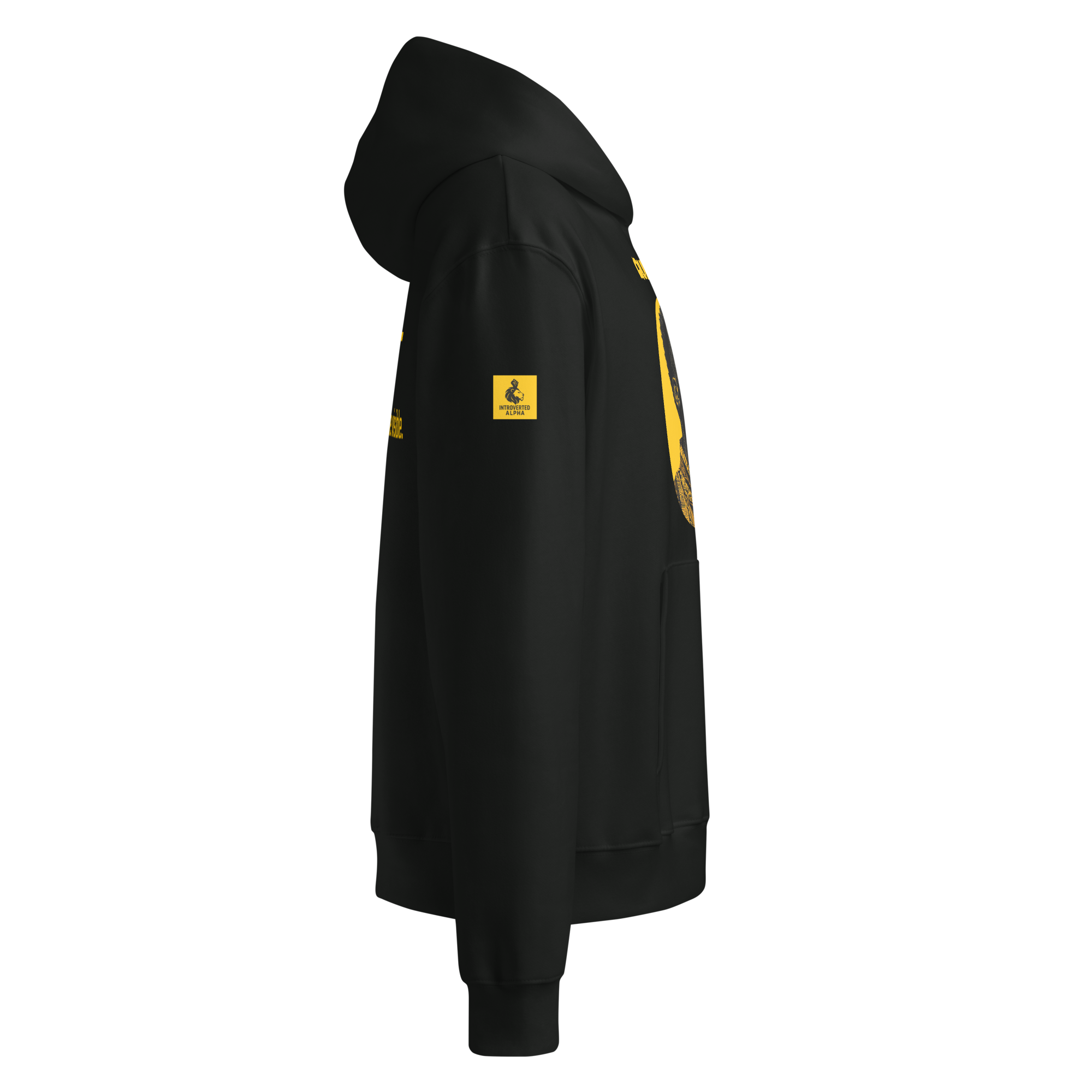 Xantho Philos™ Oversized Hoodie in Vintage Black for men, premium heavyweight streetwear with a relaxed oversized fit