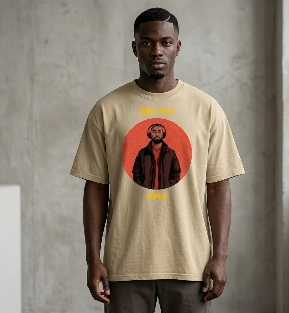 Xantho Philos™ Oversized Faded T-Shirt in Faded Khaki for men, neutral oversized T-shirt with casual streetwear style