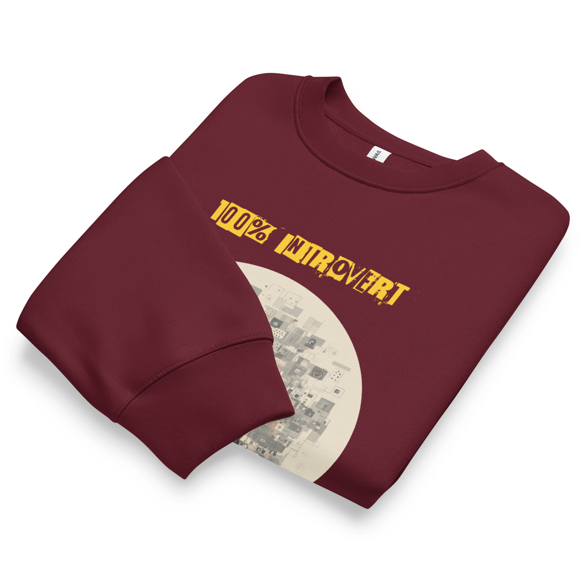 IntrovertedAlpha™ Oversized Sweatshirt in Maroon for men, rich-toned oversized sweatshirt with heavyweight comfort