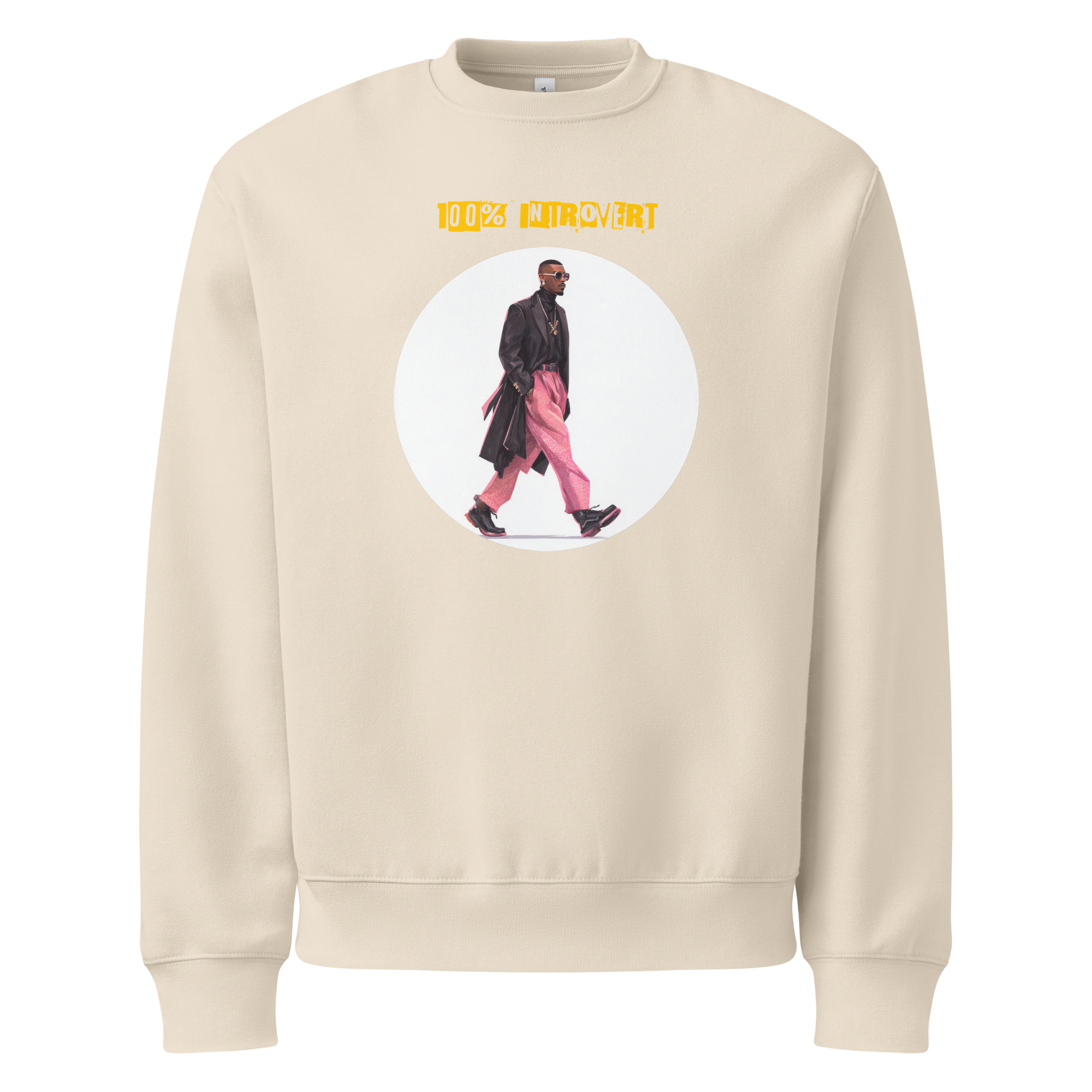 IntrovertedAlpha™ Oversized Sweatshirt in Dust for men, soft neutral sweatshirt with a relaxed oversized fit