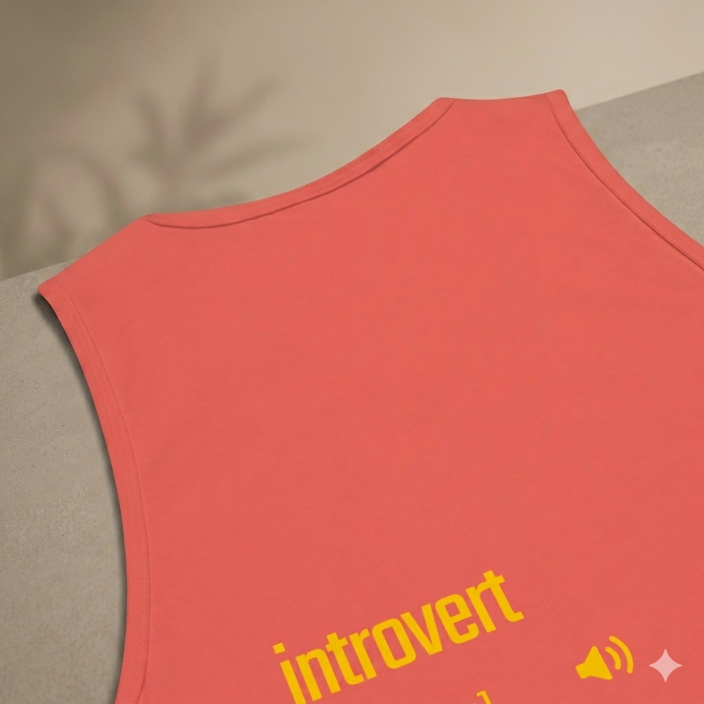 IntrovertedAlpha™ Tank Top in Coral for men, lightweight summer tank top with a vibrant casual tone