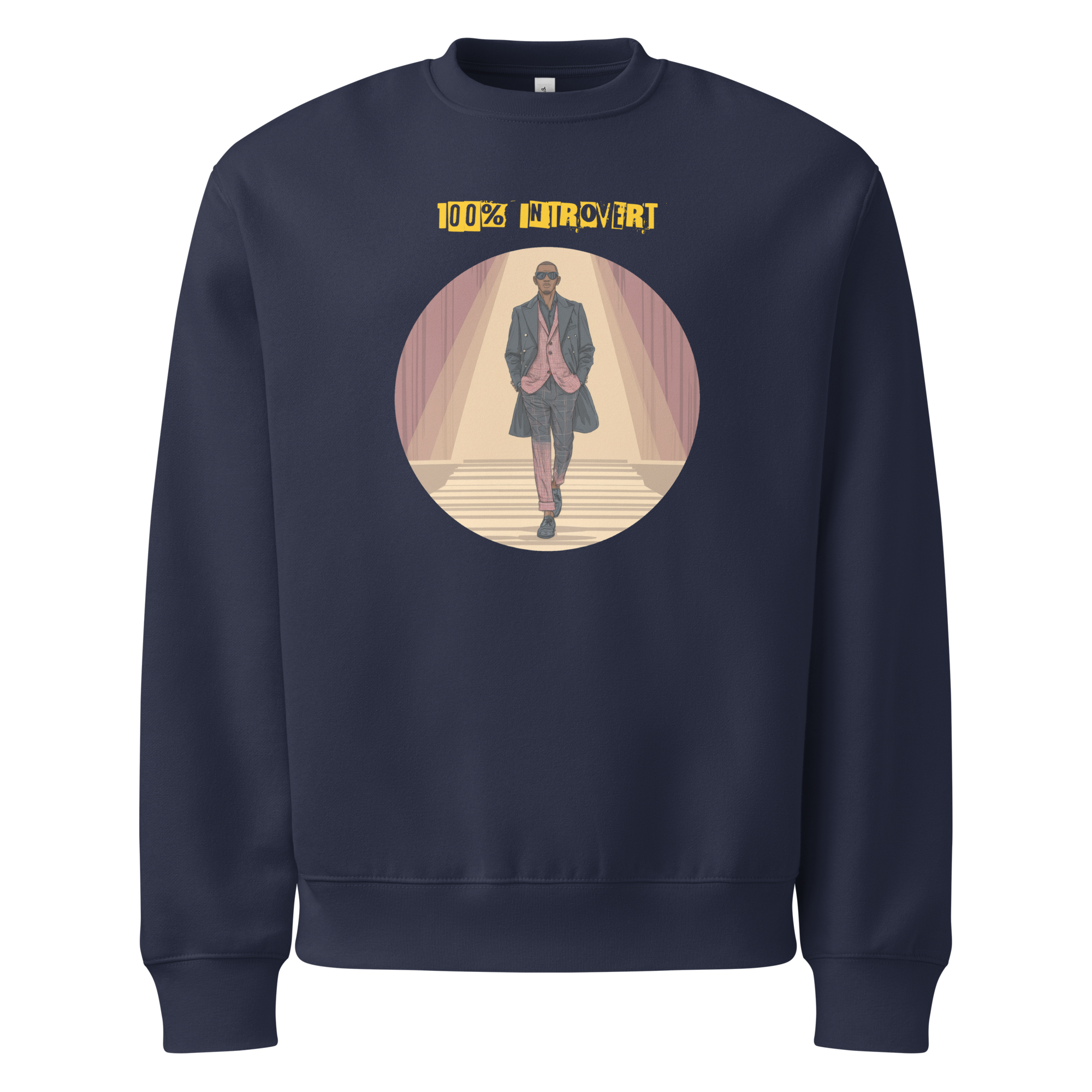 IntrovertedAlpha™ Oversized Sweatshirt in Navy for men, minimalist premium sweatshirt with everyday streetwear style