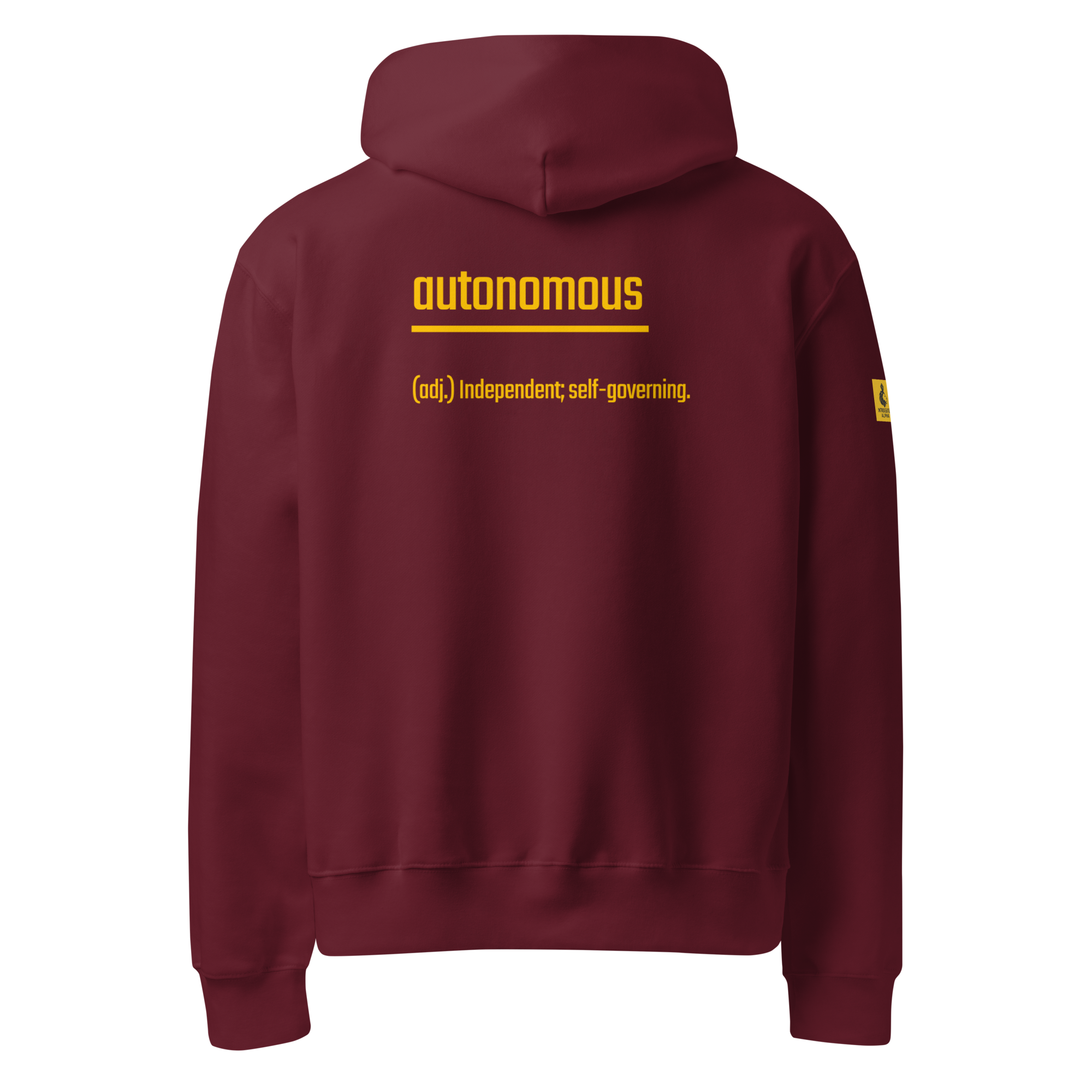 IntrovertedAlpha™ Oversized Hoodie in Maroon for men, premium oversized hoodie with heavyweight comfort