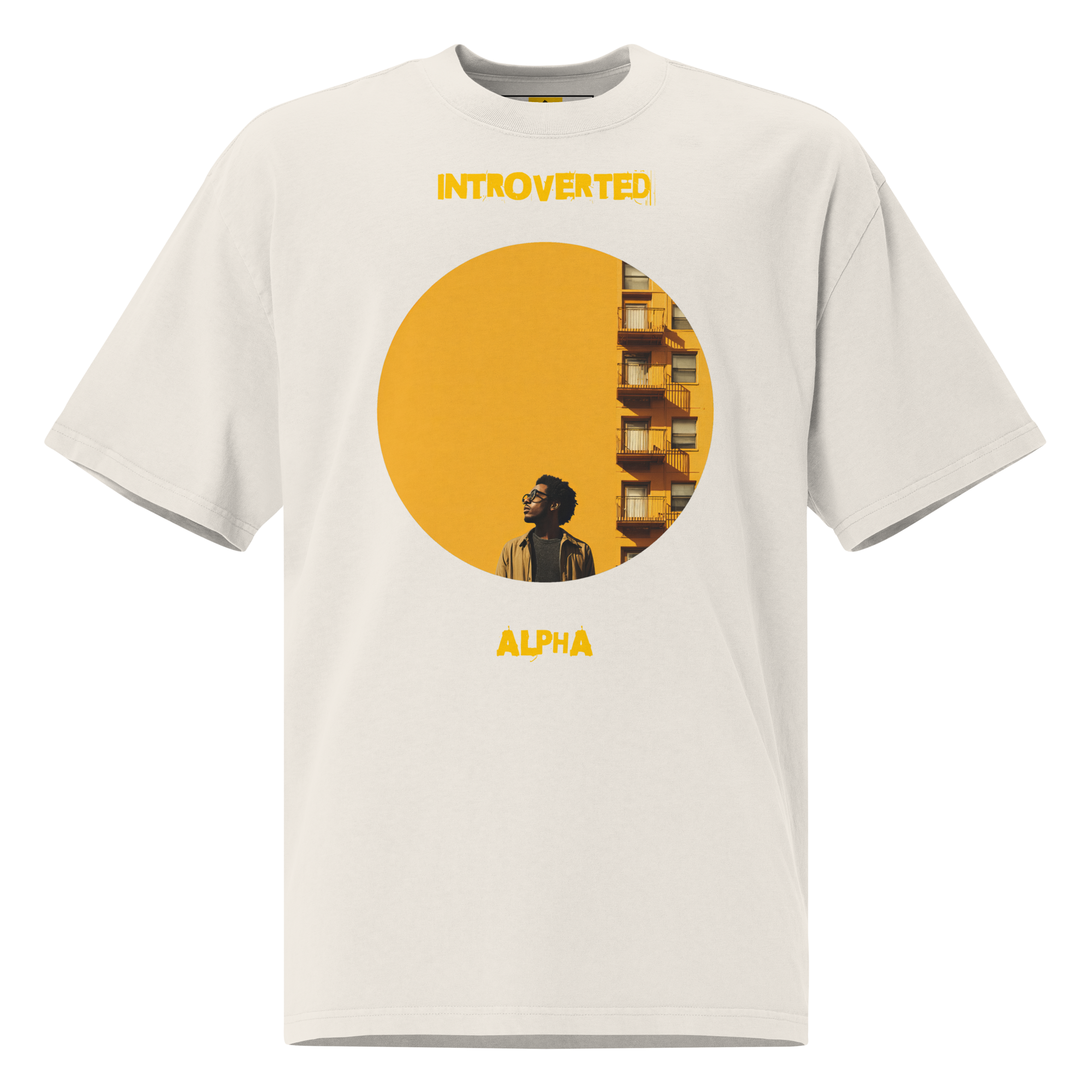 Xantho Philos™ Oversized Faded T-Shirt in Faded Bone for men, soft neutral oversized T-shirt with a minimalist streetwear feel