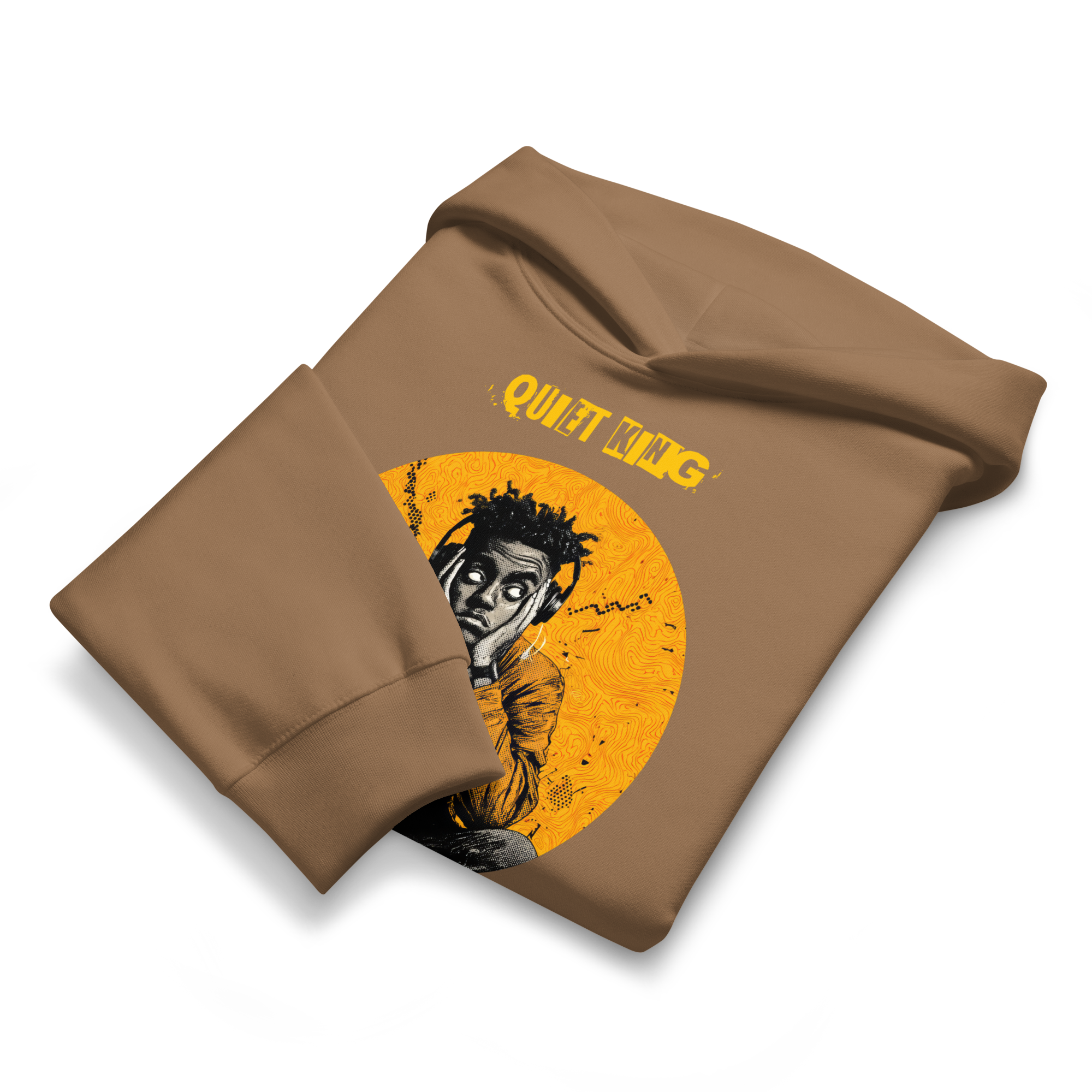 IntrovertedAlpha™ Oversized Hoodie in Vintage Brown for men, premium oversized streetwear with a warm neutral tone