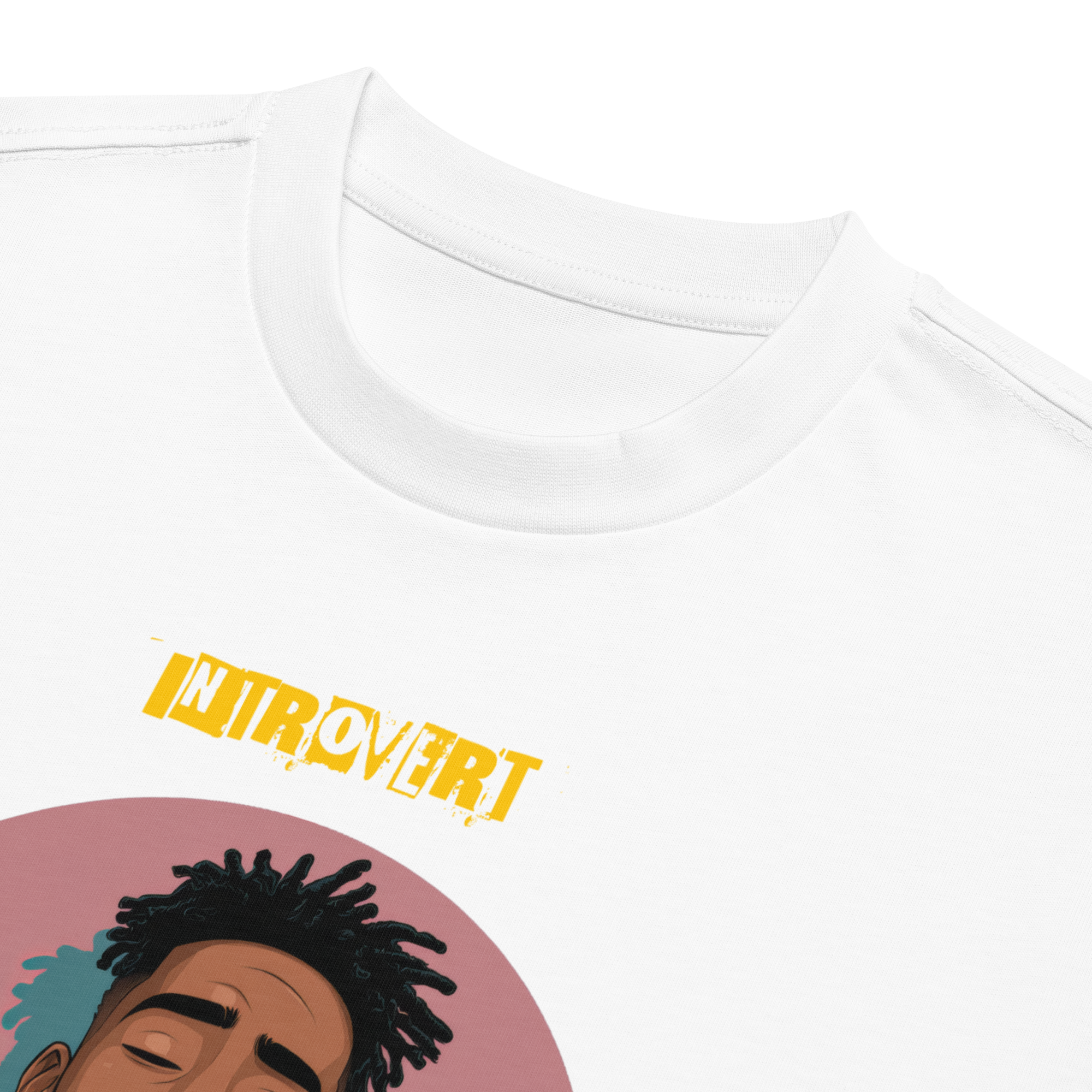 IntrovertedAlpha™ Box Tee in White for men, crisp structured box tee with a clean premium finish