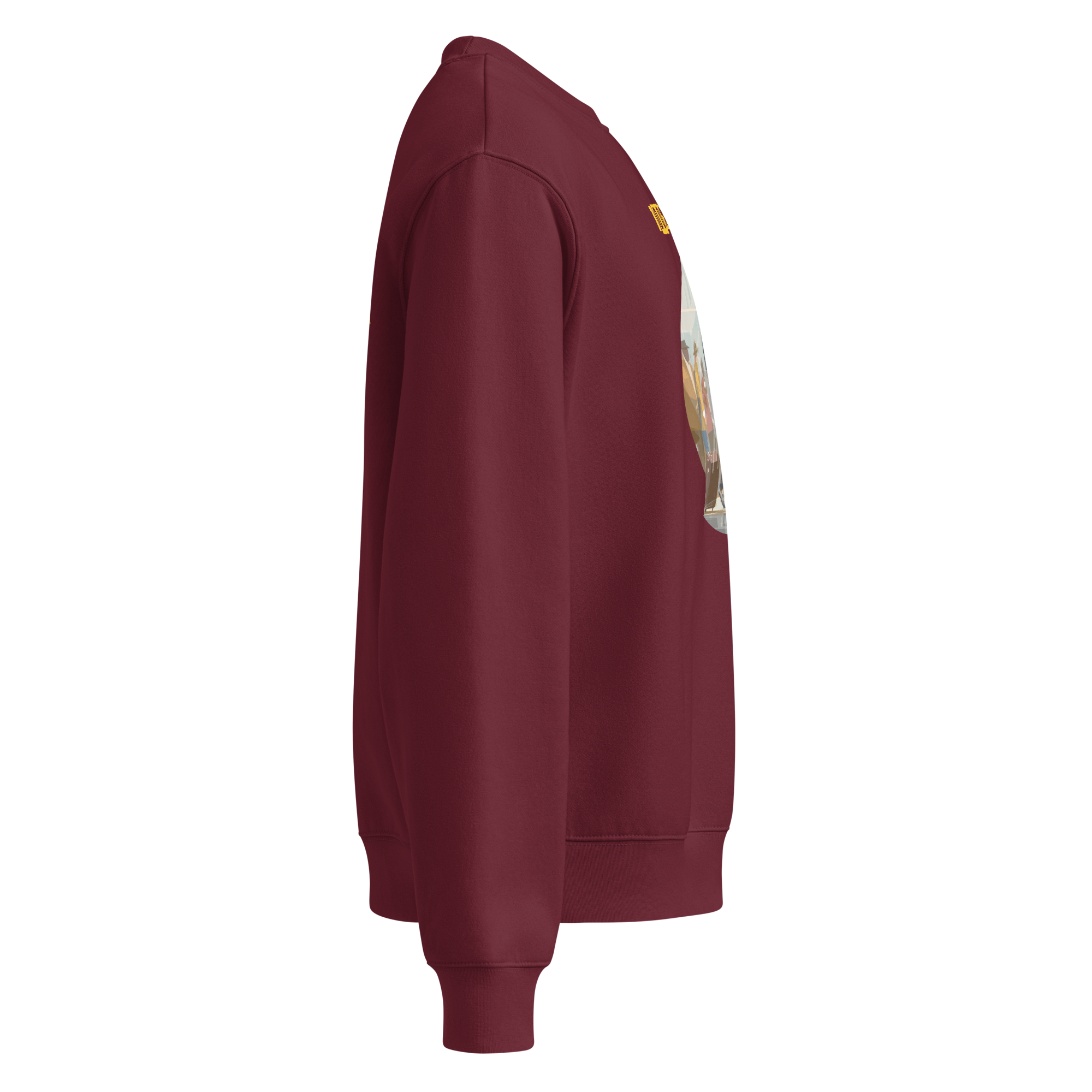 IntrovertedAlpha™ Oversized Sweatshirt in Maroon for men, rich-toned oversized sweatshirt with heavyweight comfort