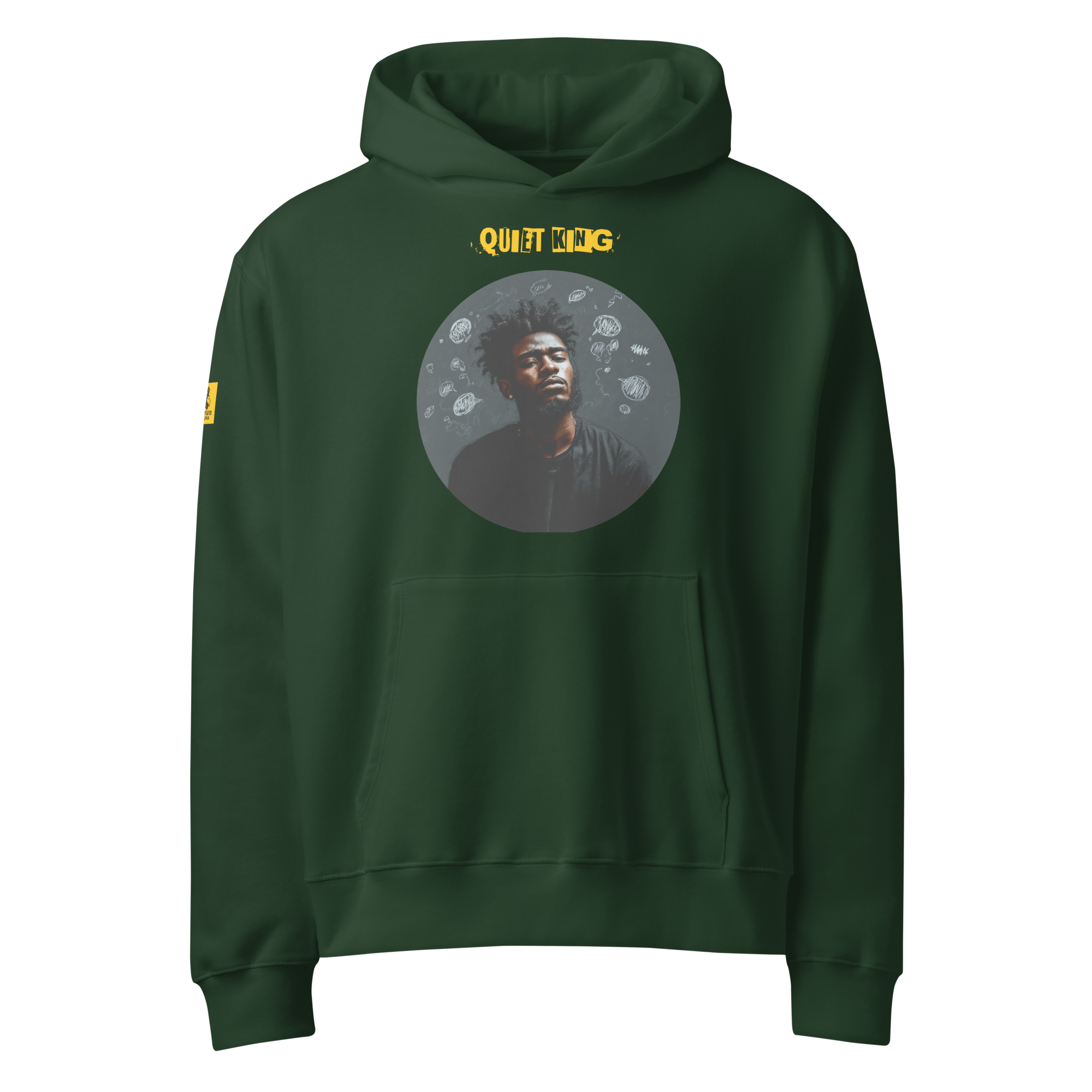 IntrovertedAlpha™ Oversized Hoodie in Forest for men, elevated everyday streetwear with a relaxed oversized fit