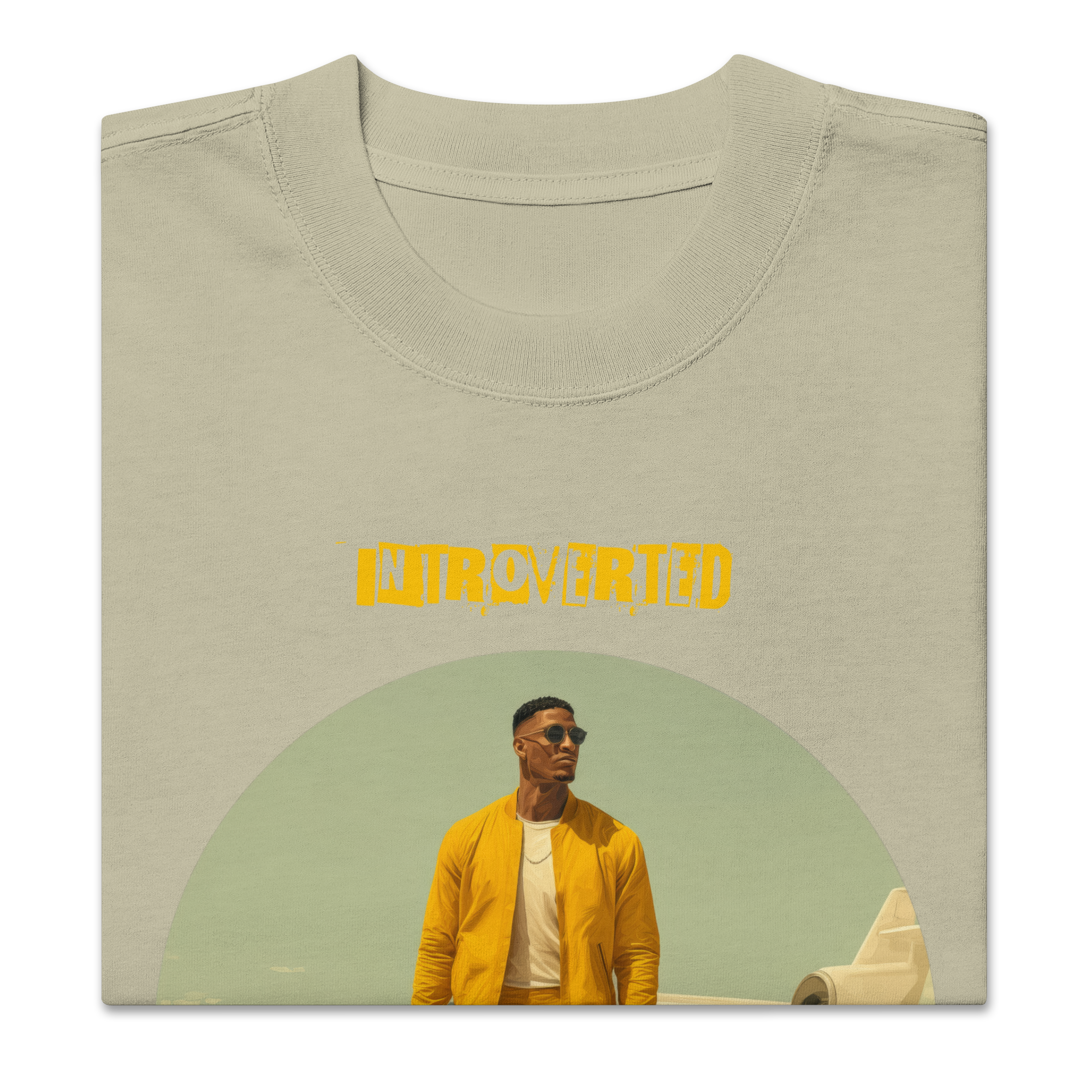 IntrovertedAlpha™ Oversized Faded T-Shirt in Faded Eucalyptus for men, washed green oversized T-shirt with premium casual style