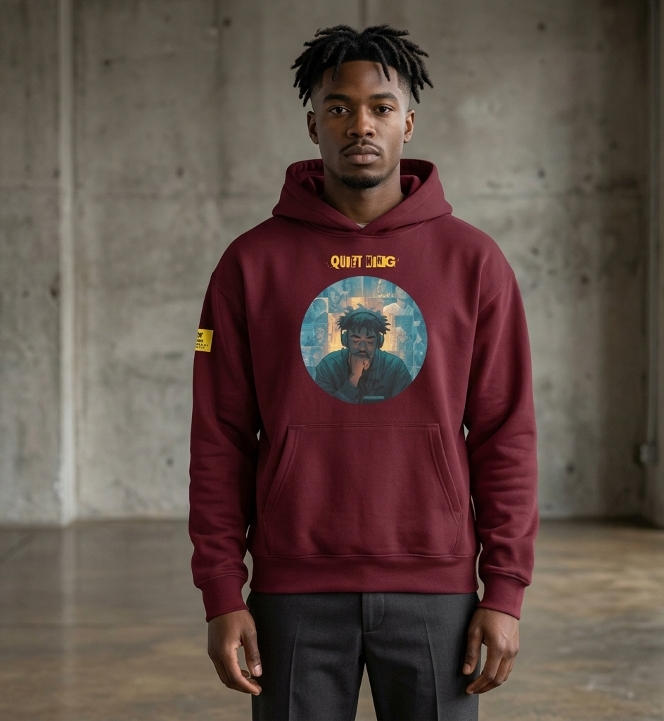 IntrovertedAlpha™ Oversized Hoodie in Maroon for men, premium oversized hoodie with heavyweight comfort