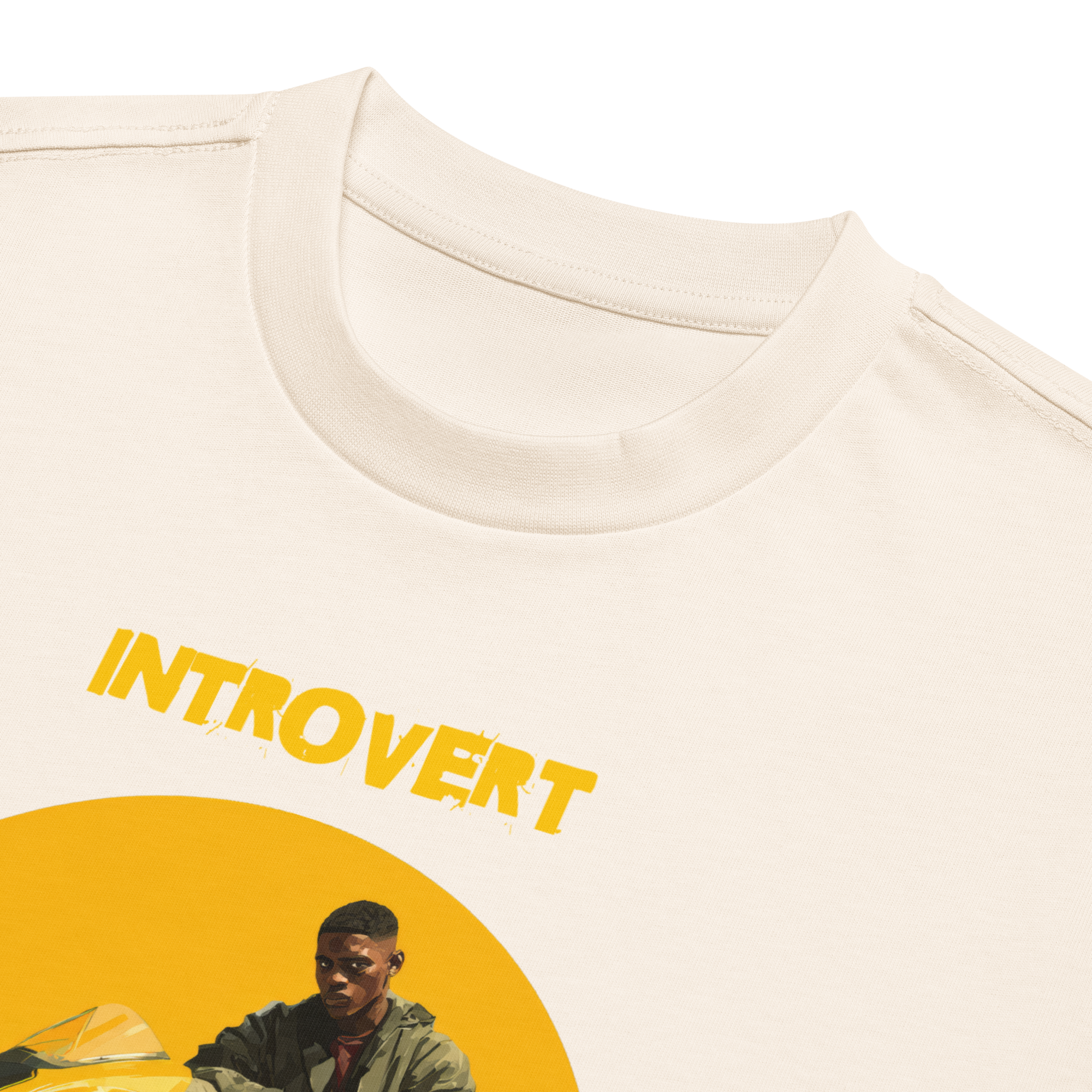 Xantho Philos™ Box Tee in Vintage White for men, soft-toned box tee with a minimalist oversized fit