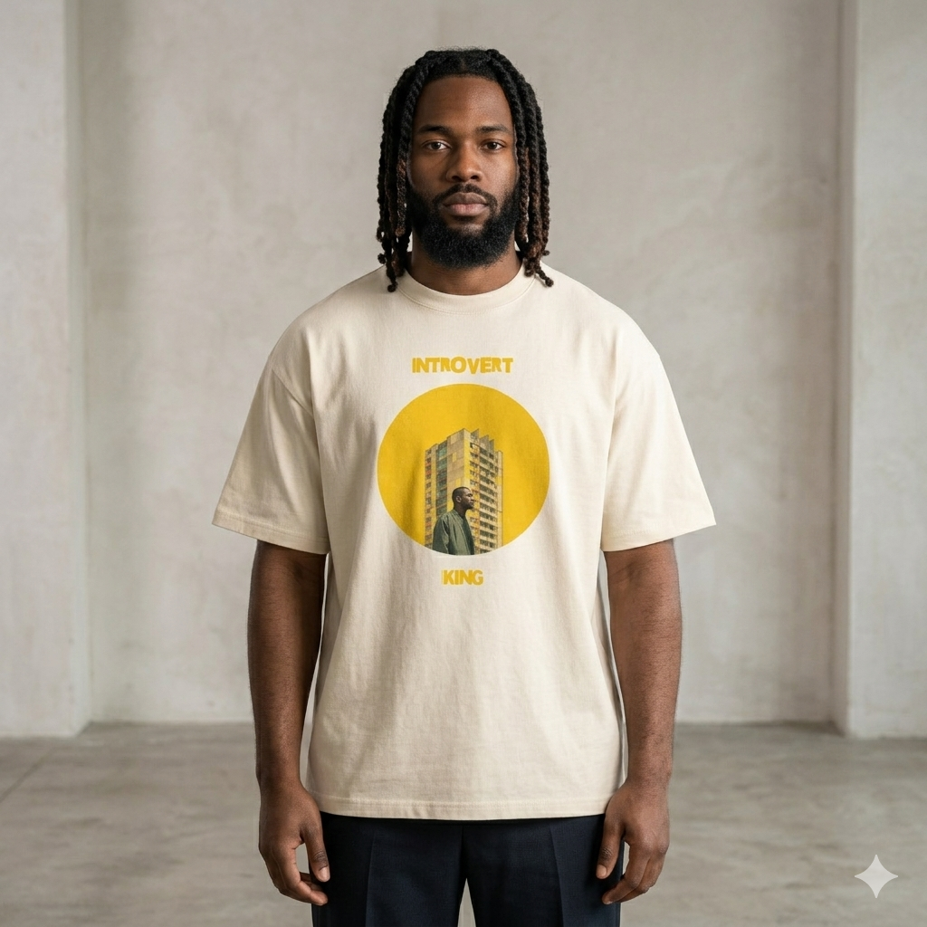 Xantho Philos™ Box Tee in Vintage White for men, soft-toned box tee with a minimalist oversized fit