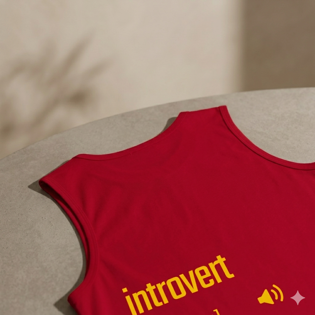 IntrovertedAlpha™ Tank Top in Red for men, bold premium tank top with lightweight streetwear style