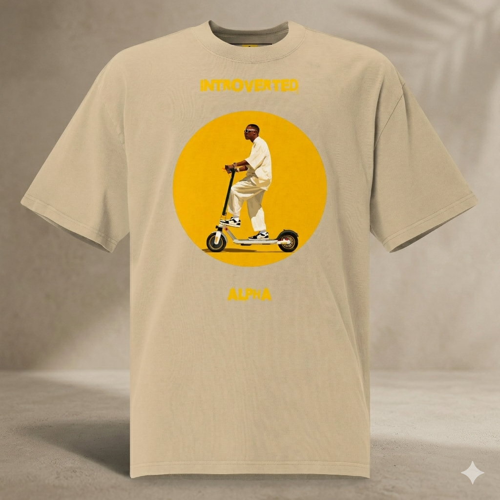 Xantho Philos™ Oversized Faded T-Shirt in Faded Khaki for men, neutral oversized T-shirt with casual streetwear style