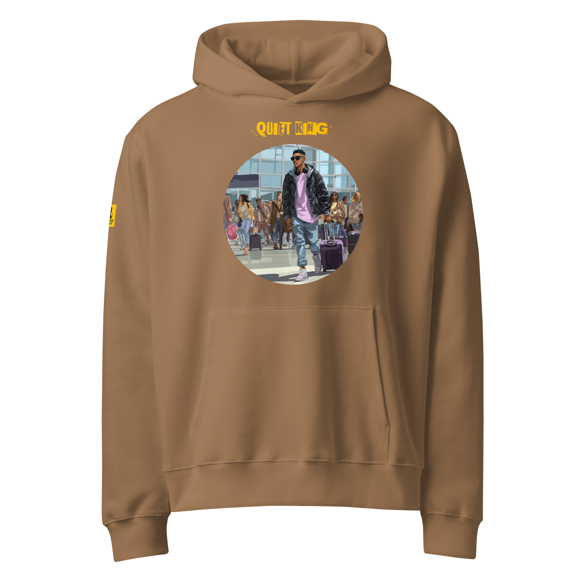 IntrovertedAlpha™ Oversized Hoodie in Vintage Black for men, premium heavyweight streetwear with a relaxed oversized fit