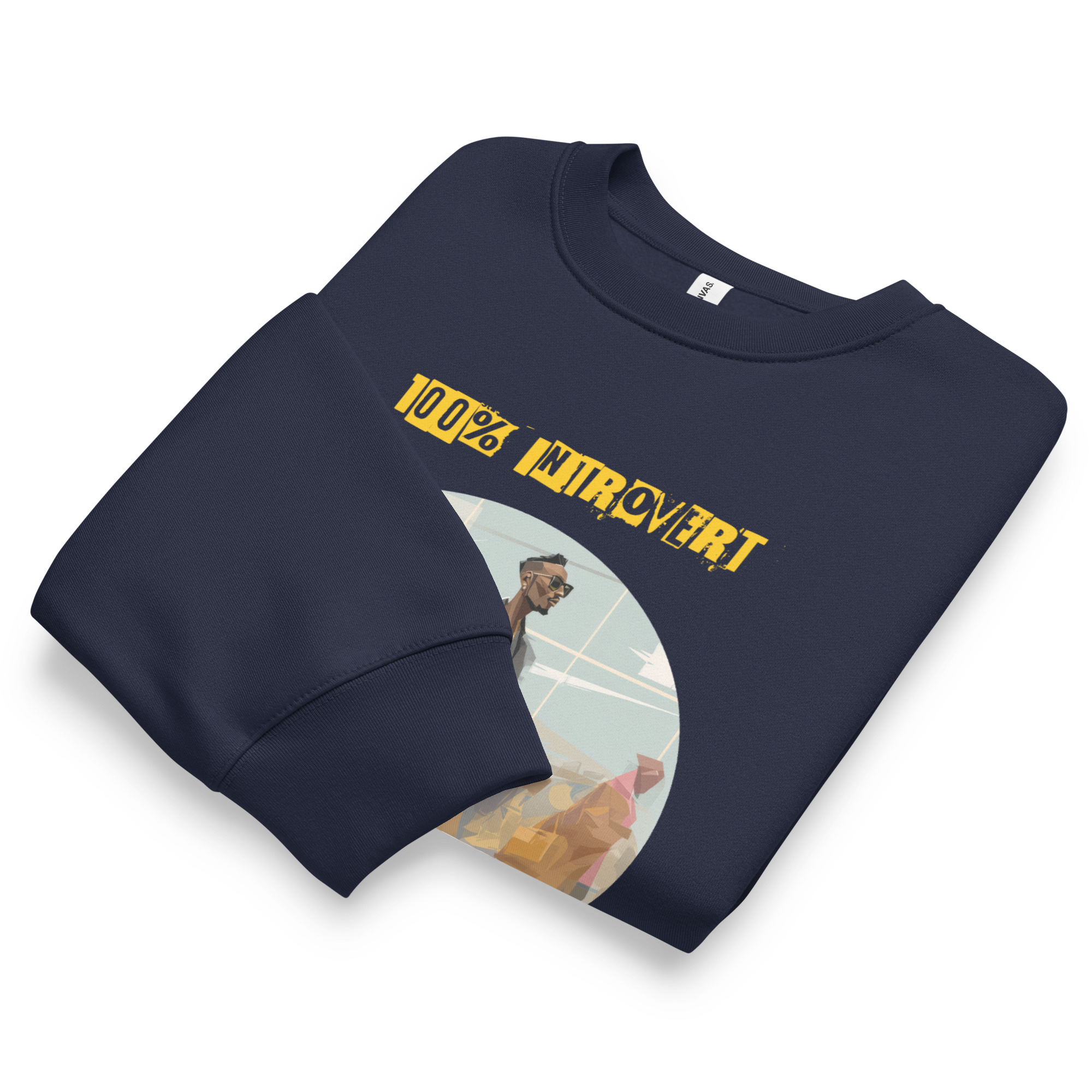 IntrovertedAlpha™ Oversized Sweatshirt in Navy for men, minimalist premium sweatshirt with everyday streetwear style