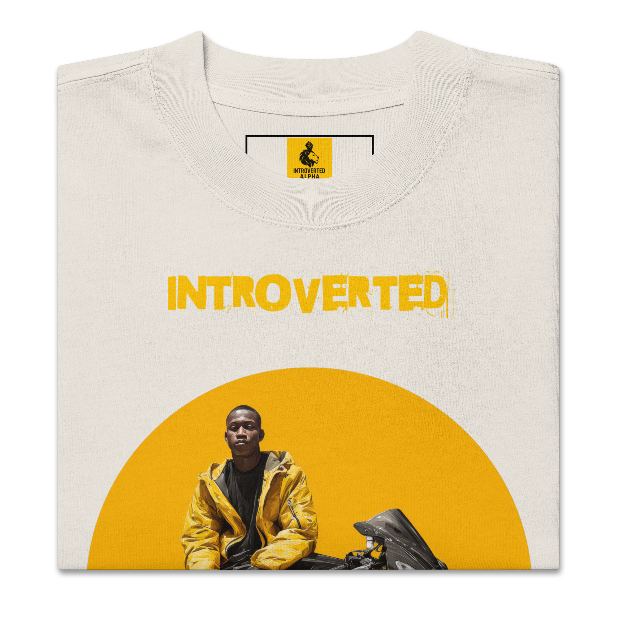 Xantho Philos™ Oversized Faded T-Shirt in Faded Bone for men, soft neutral oversized T-shirt with a minimalist streetwear feel