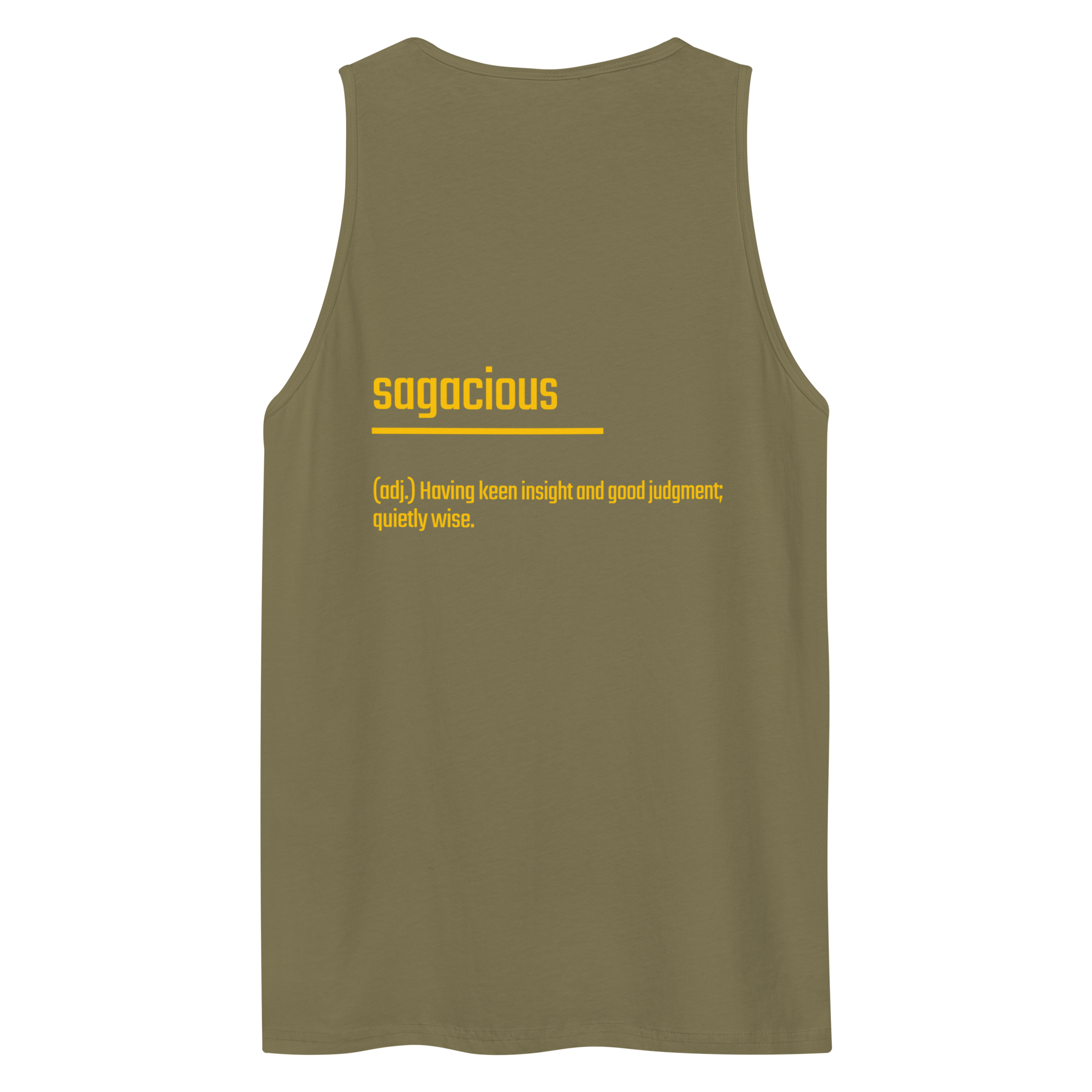 IntrovertedAlpha™ Tank Top in Military Green for men, athletic streetwear tank with a grounded utilitarian tone