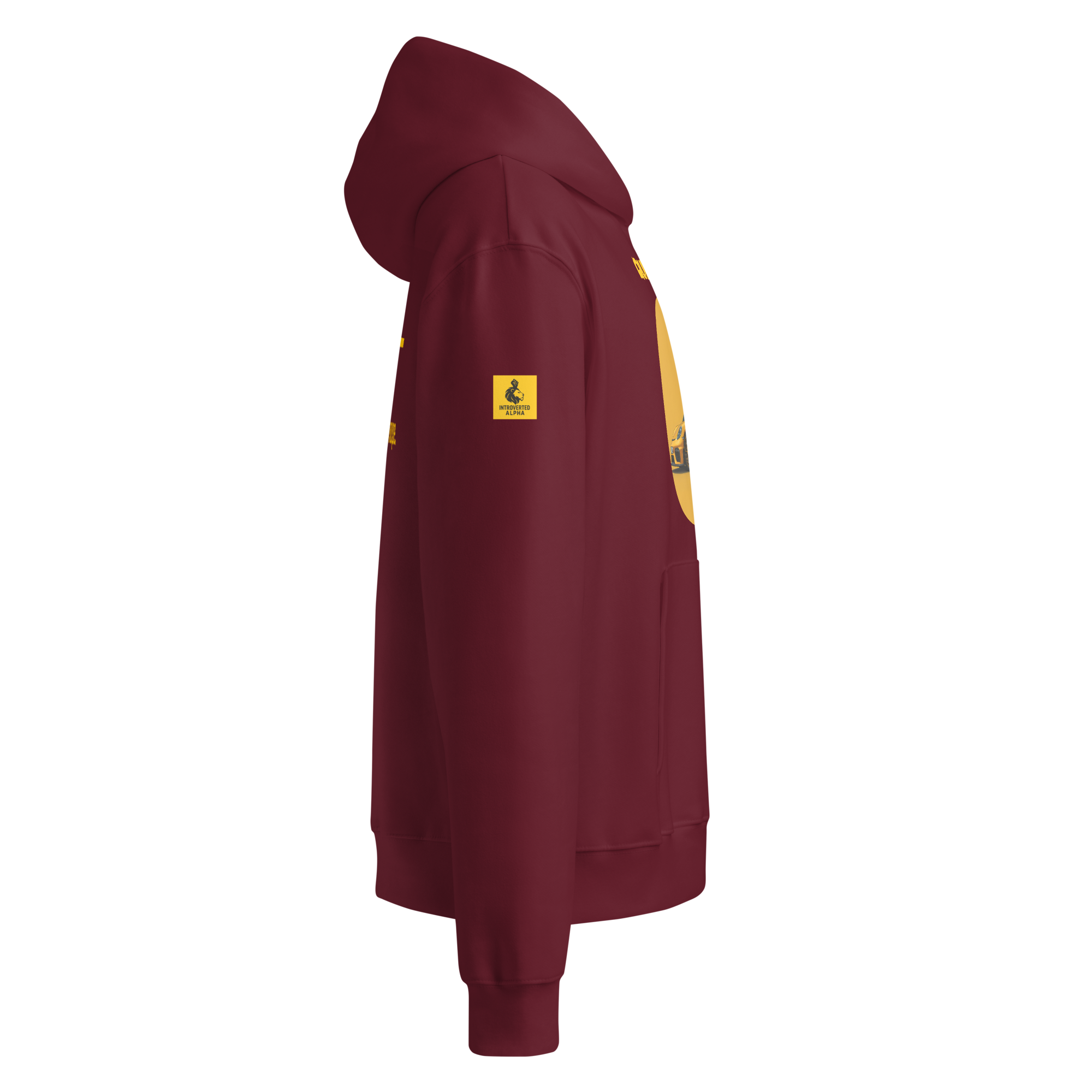 Xantho Philos™ Oversized Hoodie in Maroon for men, premium oversized hoodie with heavyweight comfort