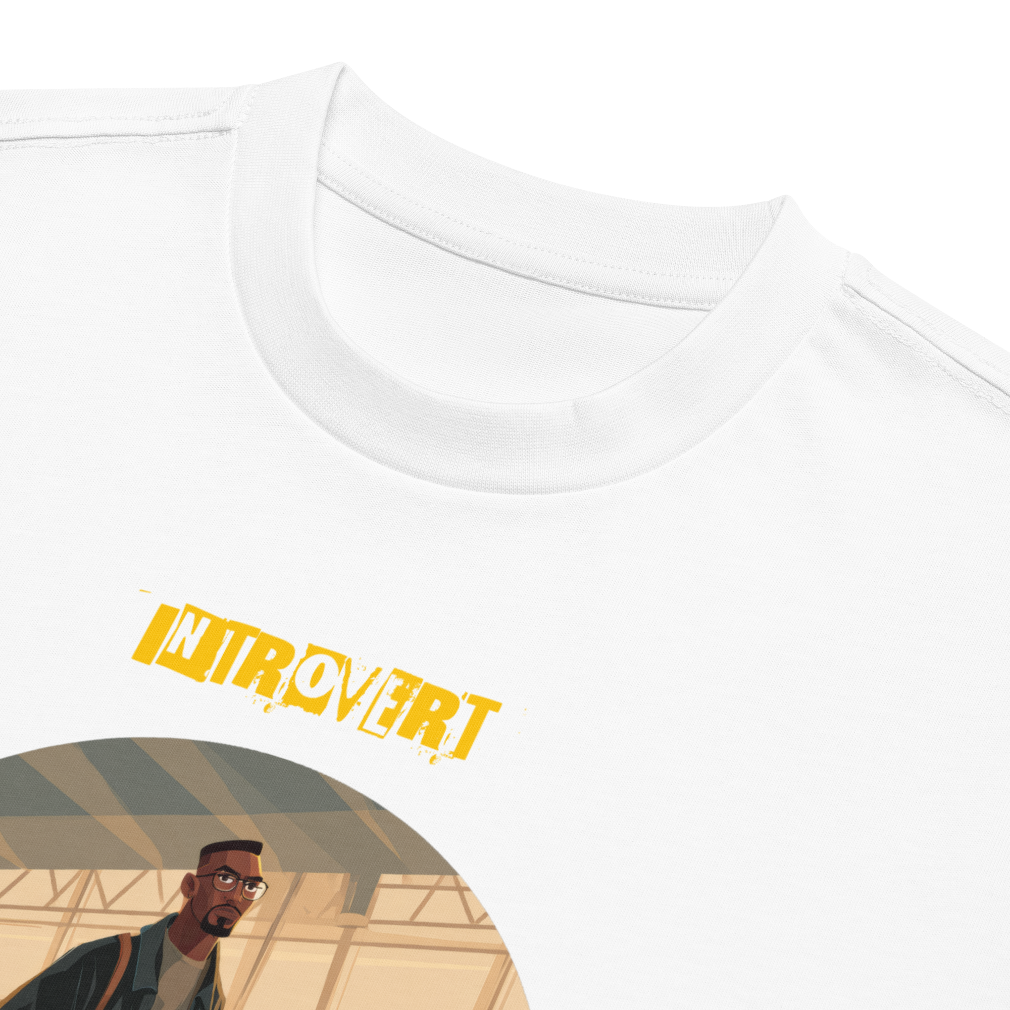 IntrovertedAlpha™ Box Tee in White for men, crisp structured box tee with a clean premium finish