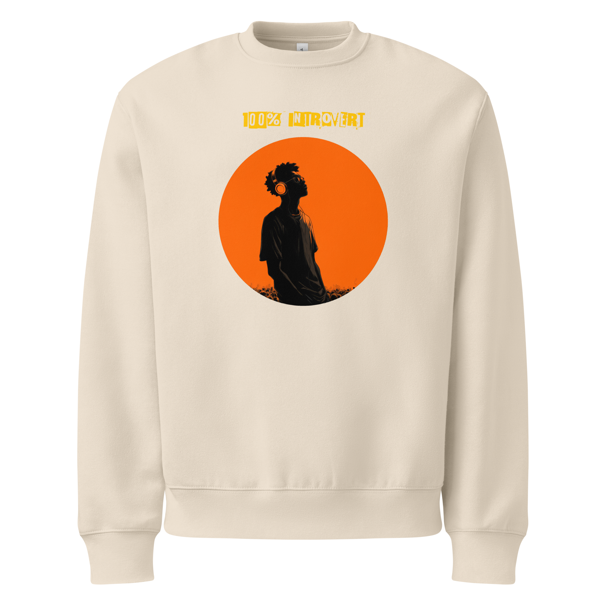 IntrovertedAlpha™ Oversized Sweatshirt in Dust for men, soft neutral sweatshirt with a relaxed oversized fit