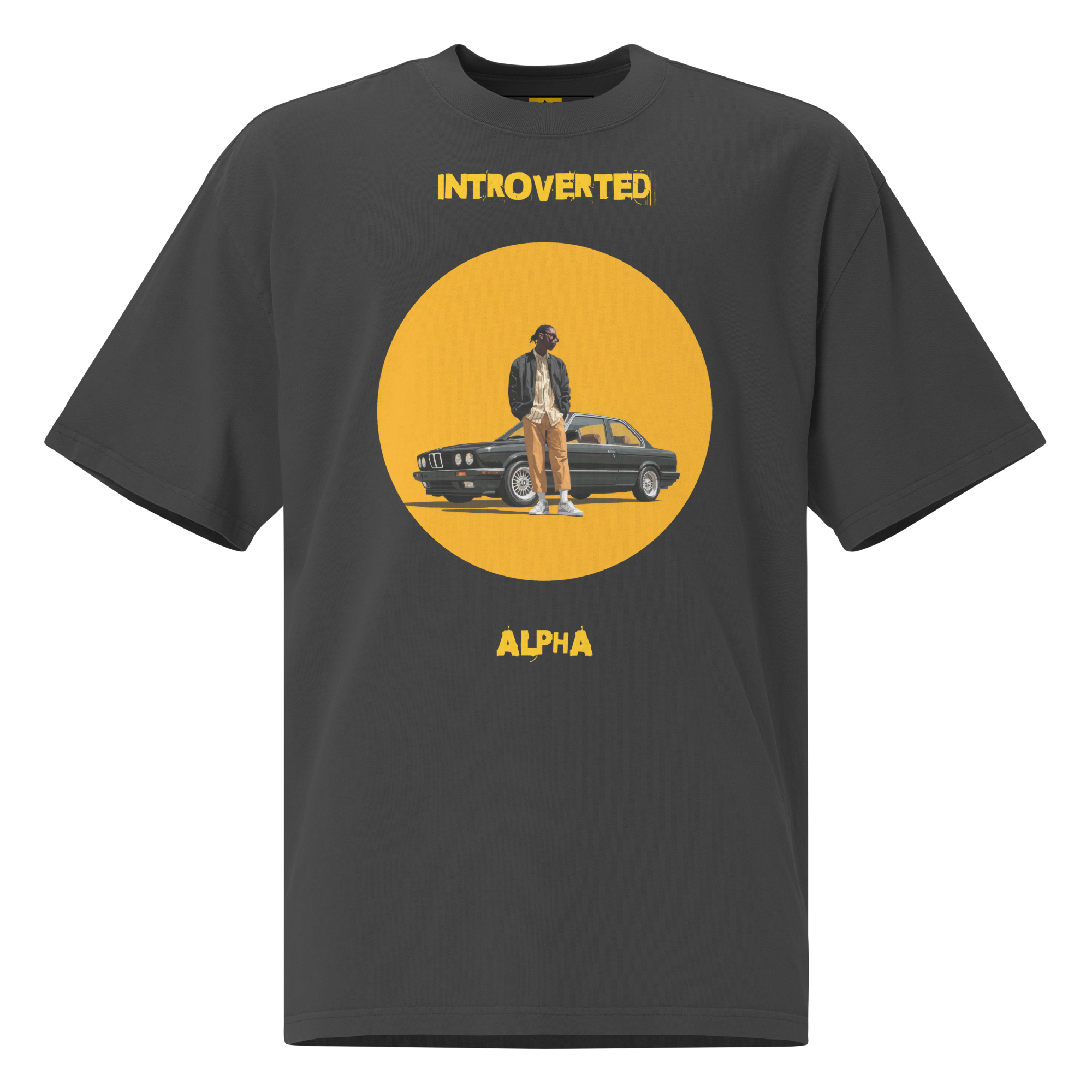 Xantho Philos™ Oversized Faded T-Shirt in Faded Black for men, vintage-wash streetwear with a relaxed oversized fit
