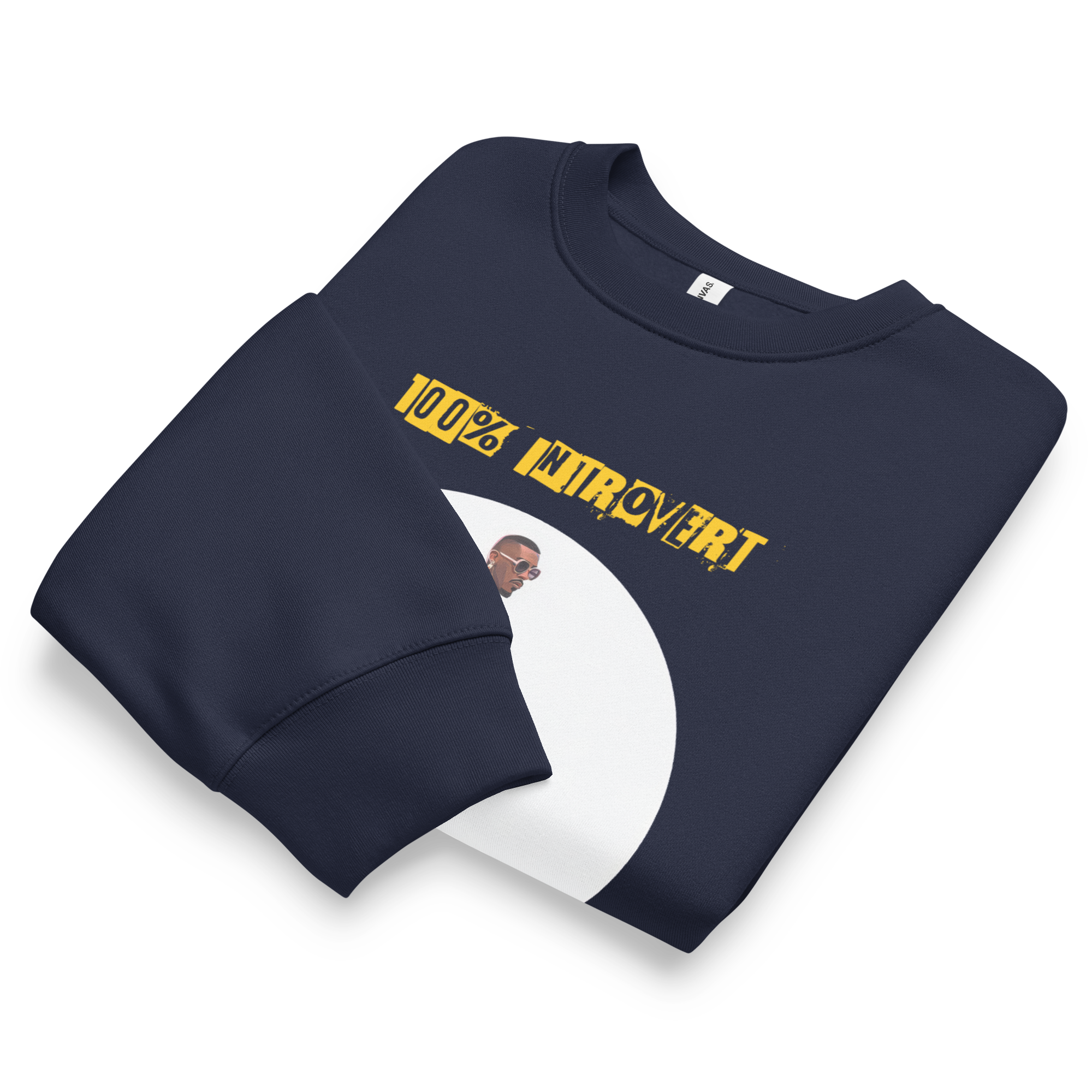 IntrovertedAlpha™ Oversized Sweatshirt in Navy for men, minimalist premium sweatshirt with everyday streetwear style