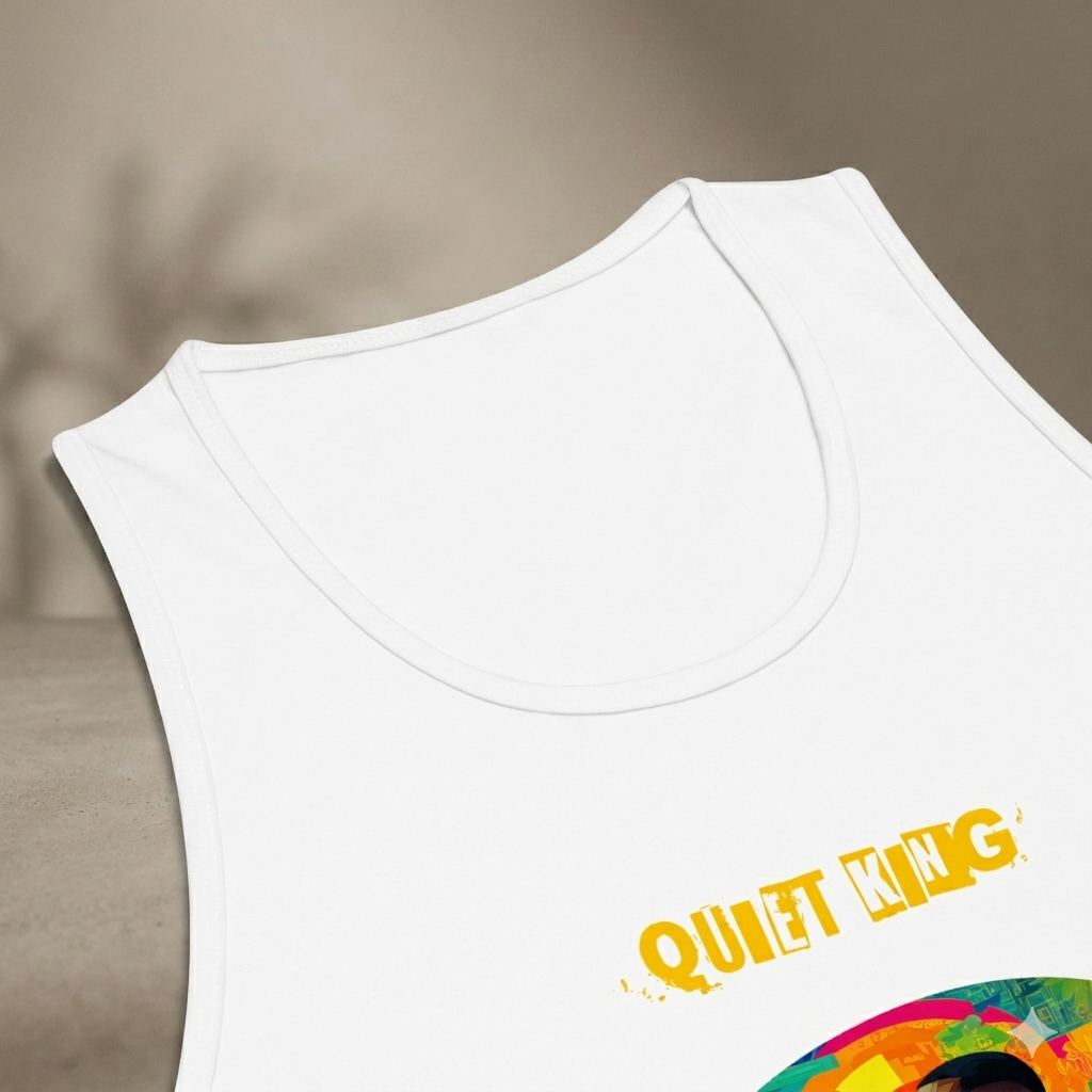 IntrovertedAlpha™ Tank Top in White for men, crisp minimalist tank top with a breathable everyday fit