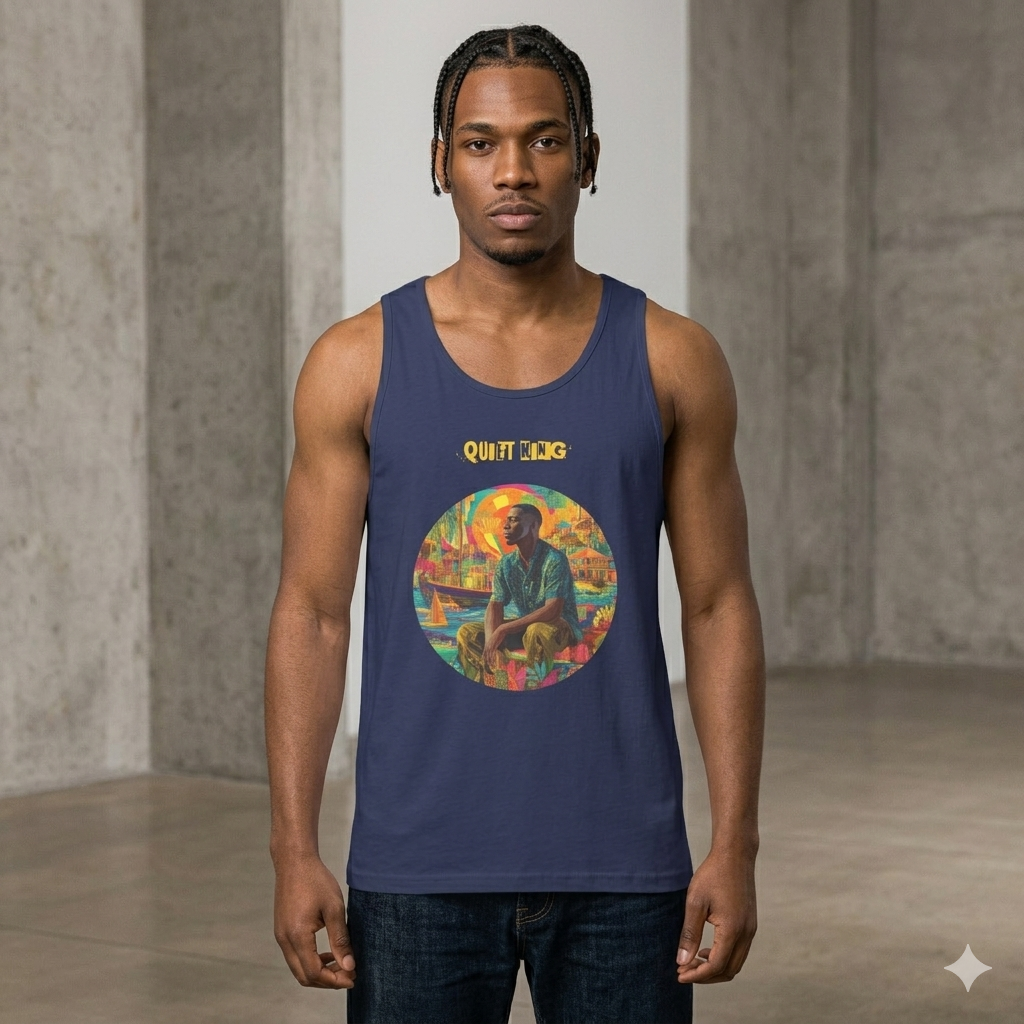 IntrovertedAlpha™ Tank Top in Harbor Blue for men, lightweight premium tank top with a clean casual tone