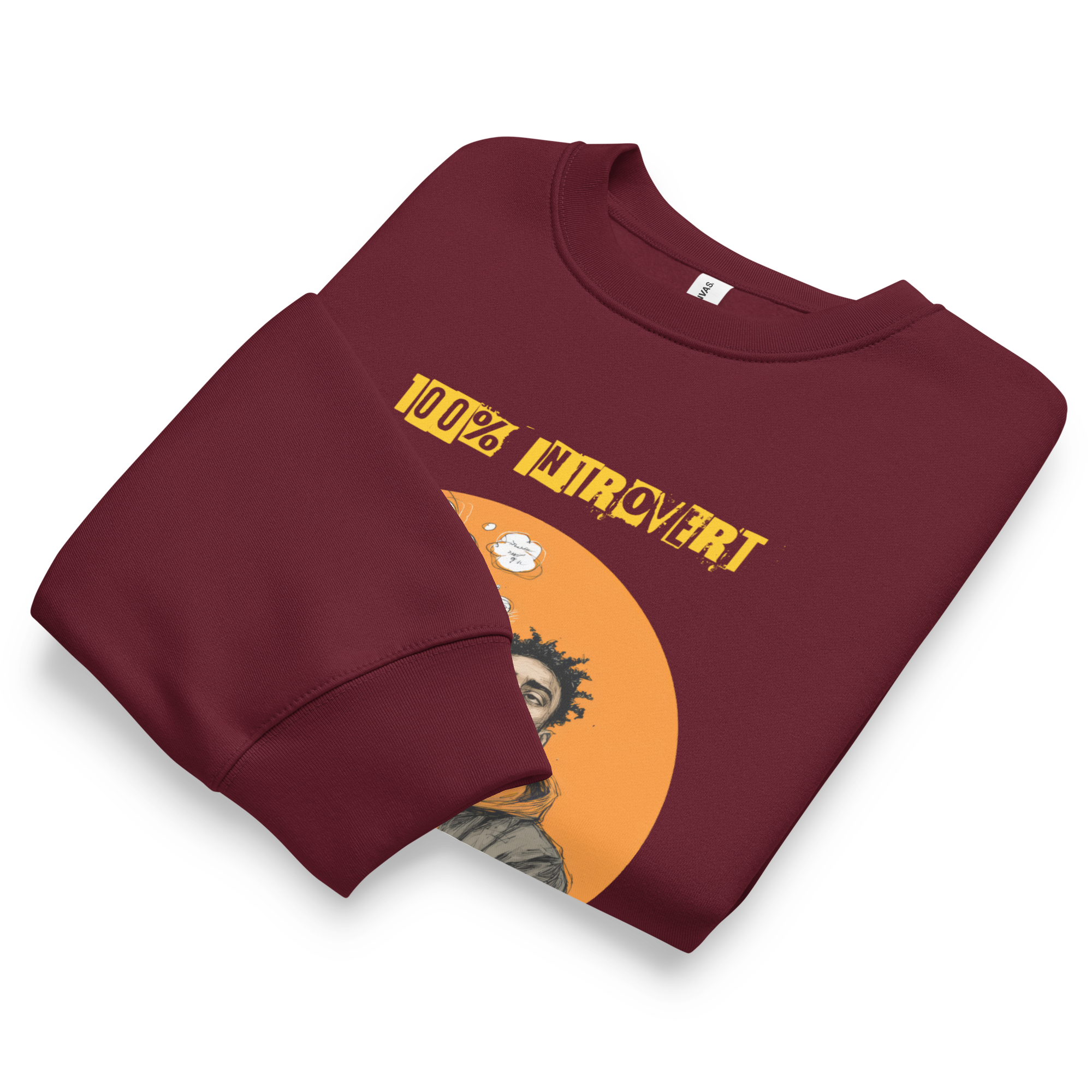 Xantho Philos™ Oversized Sweatshirt in Maroon for men, rich-toned oversized sweatshirt with heavyweight comfort