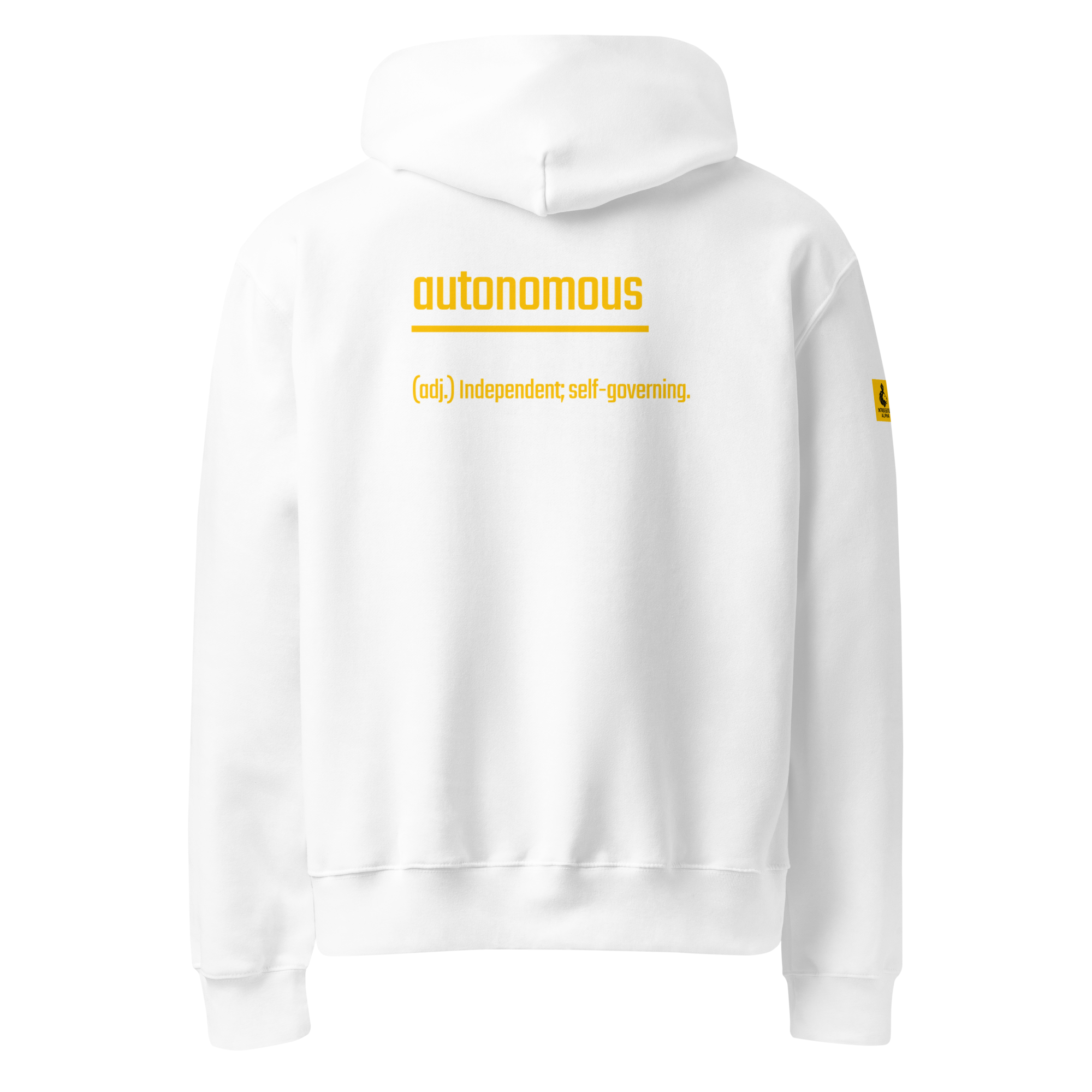 IntrovertedAlpha™ Oversized Hoodie in White for men, crisp minimalist oversized hoodie with premium streetwear appeal