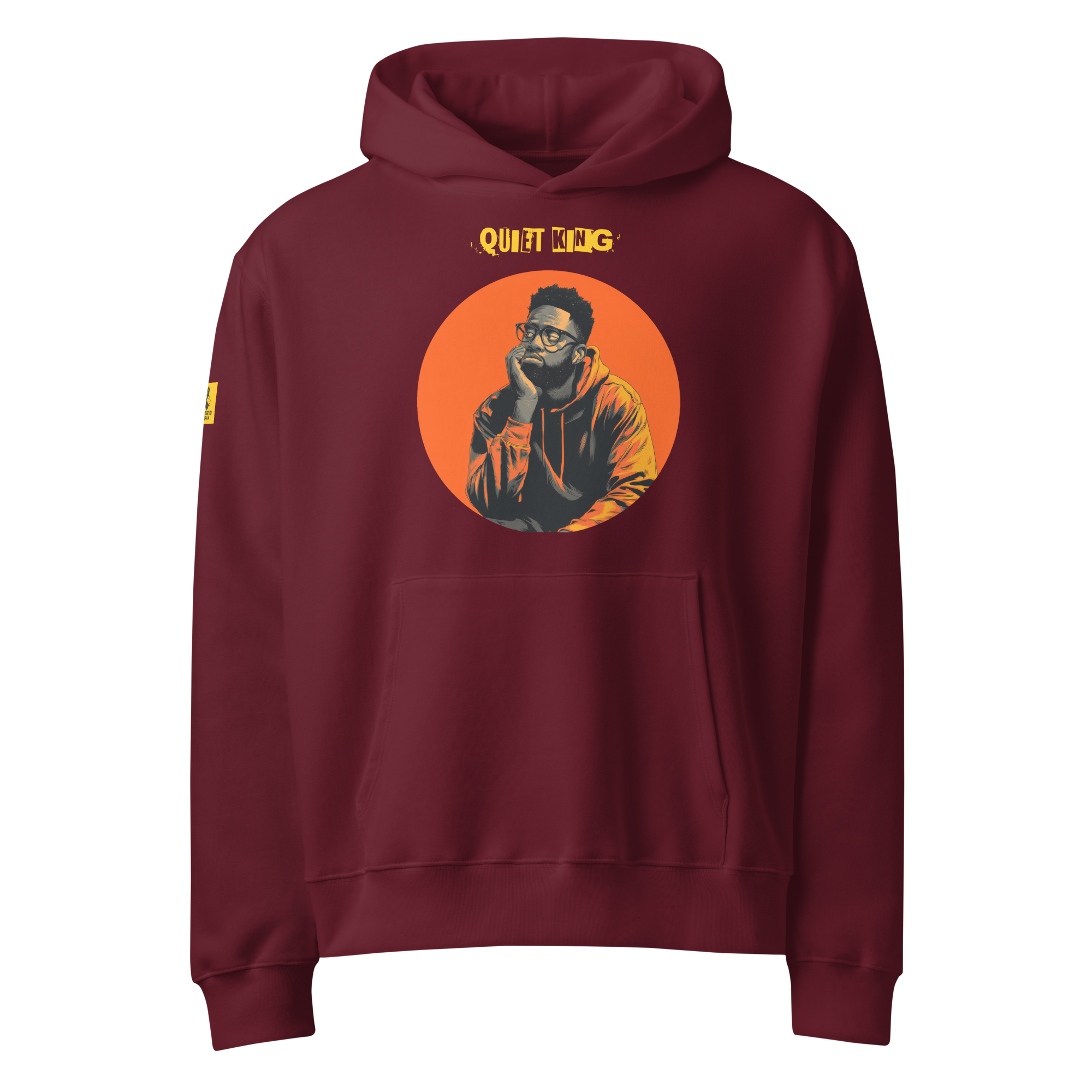 Xantho Philos™ Oversized Hoodie in Maroon for men, premium oversized hoodie with heavyweight comfort
